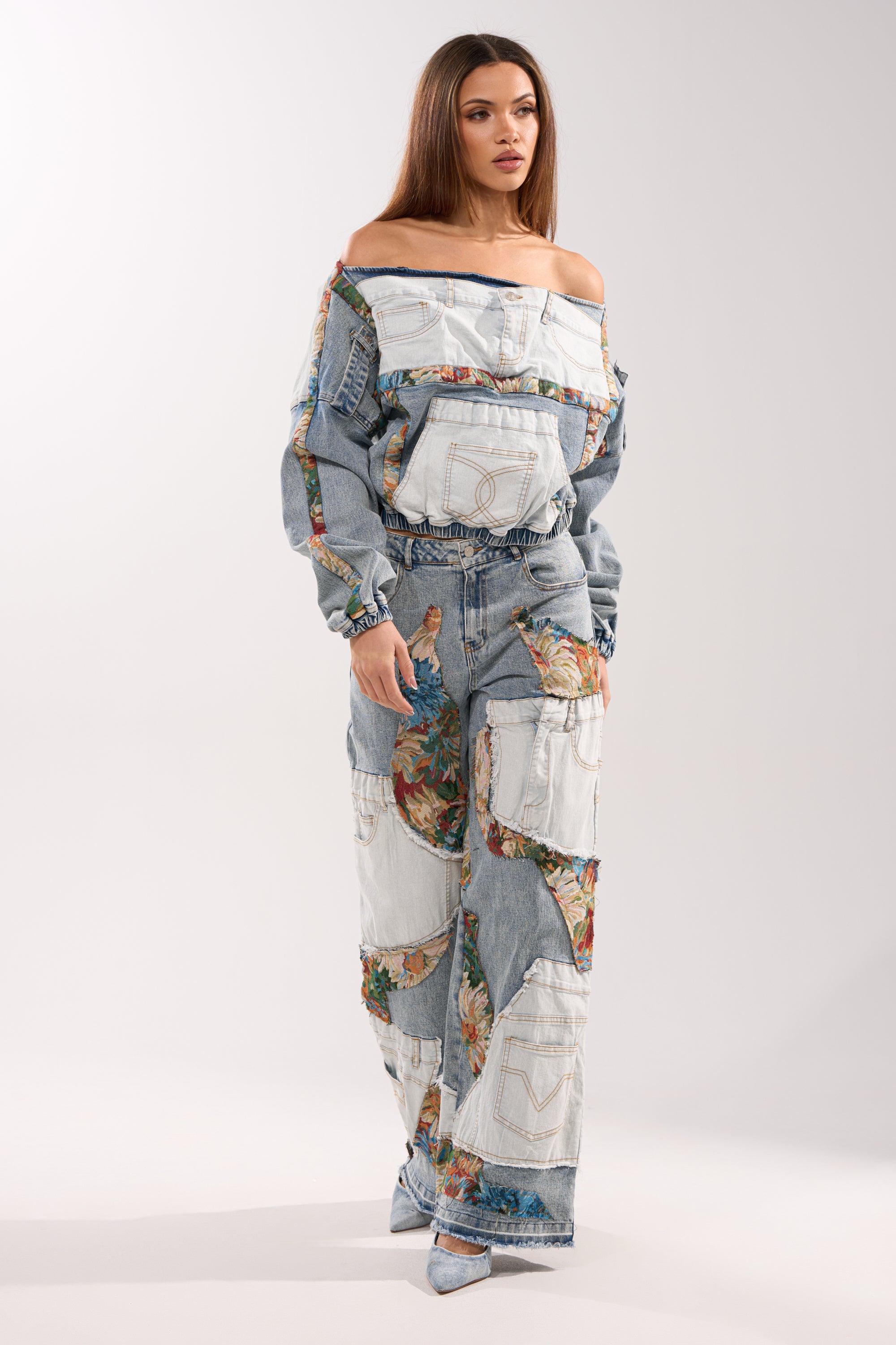 CHANGE IT UP DENIM SWEATSHIRT