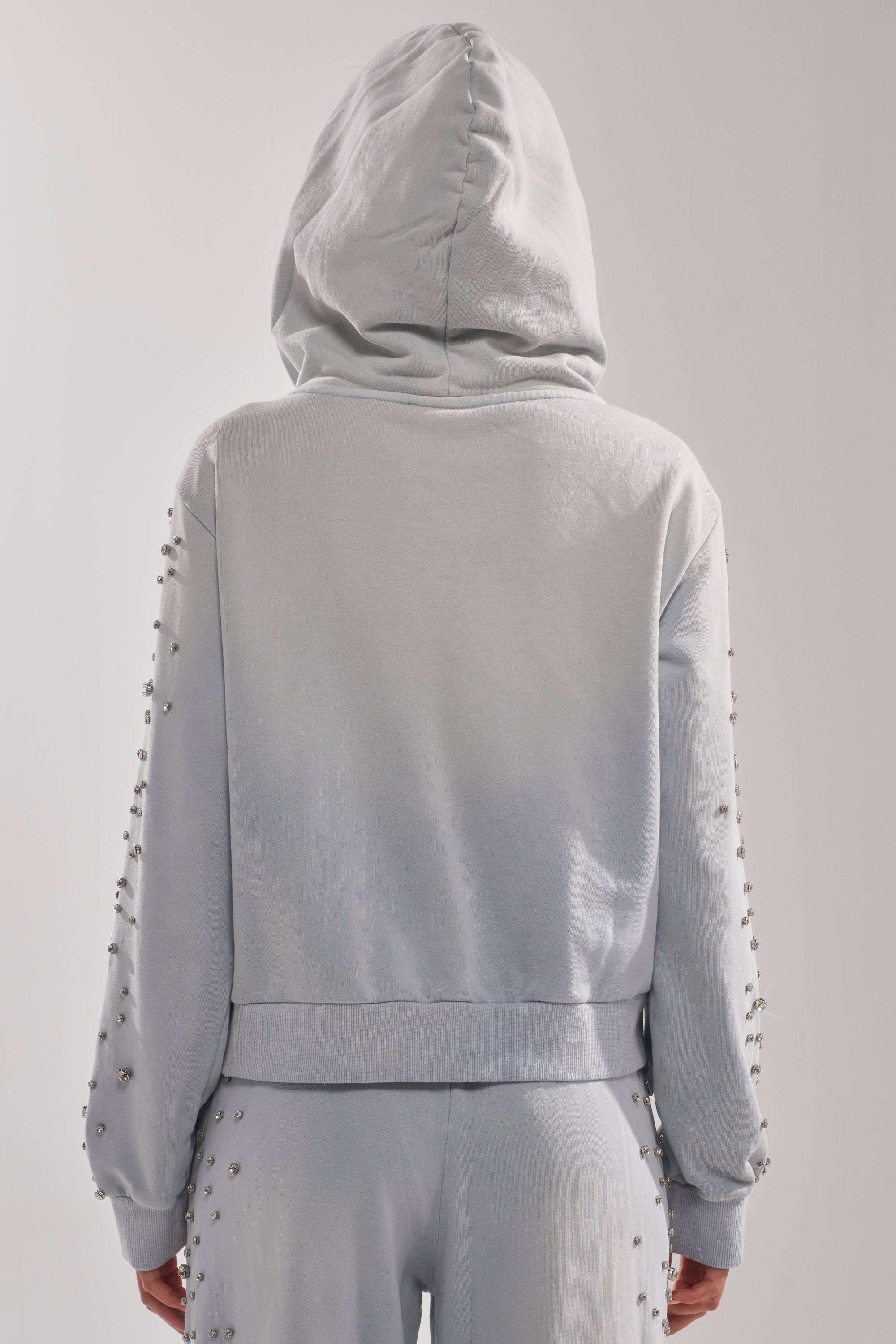 OH HOT DAMN EMBELLISHED ZIP UP SWEATSHIRT
