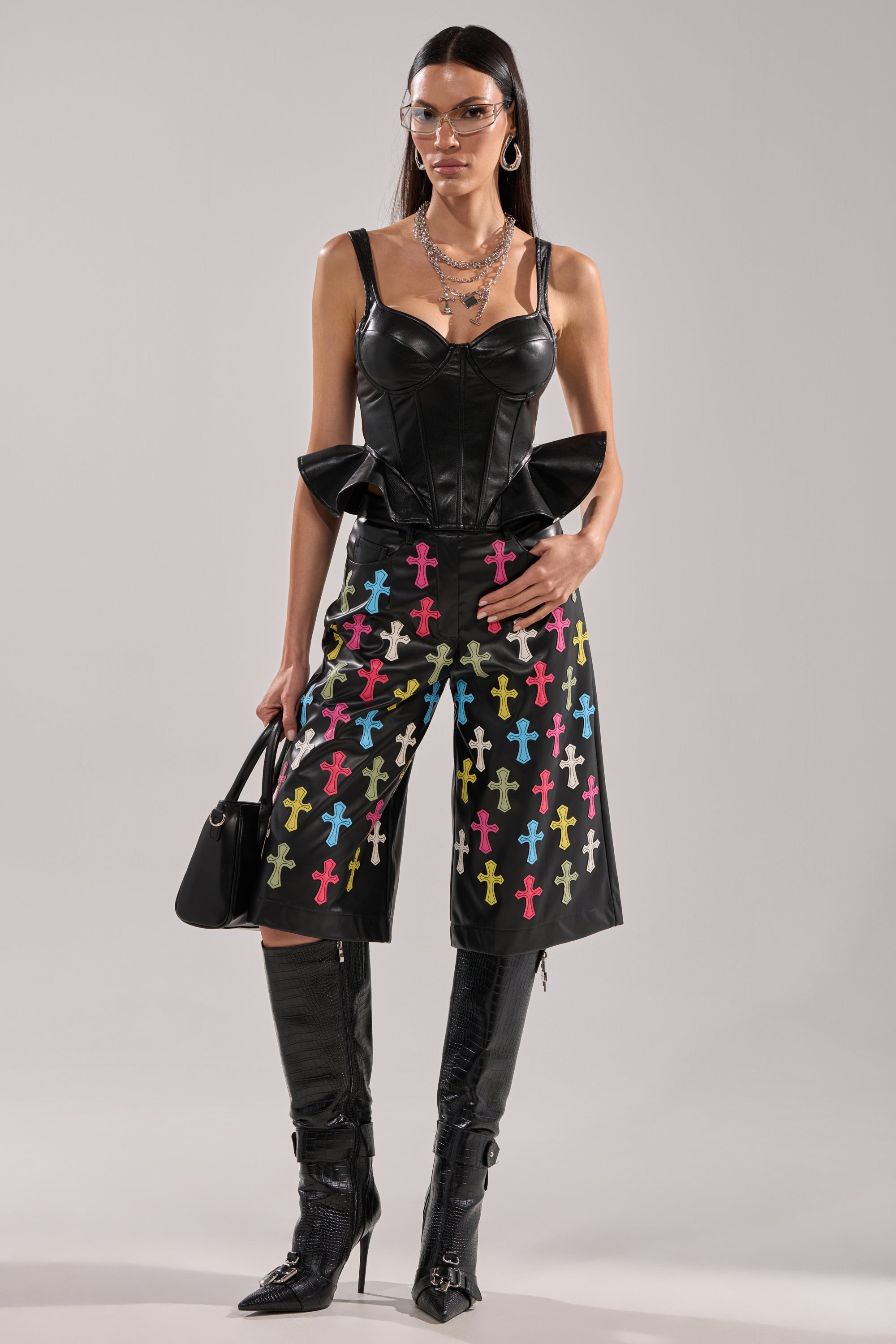 SEXY AS CAN BE FAUX LEATHER CORSET