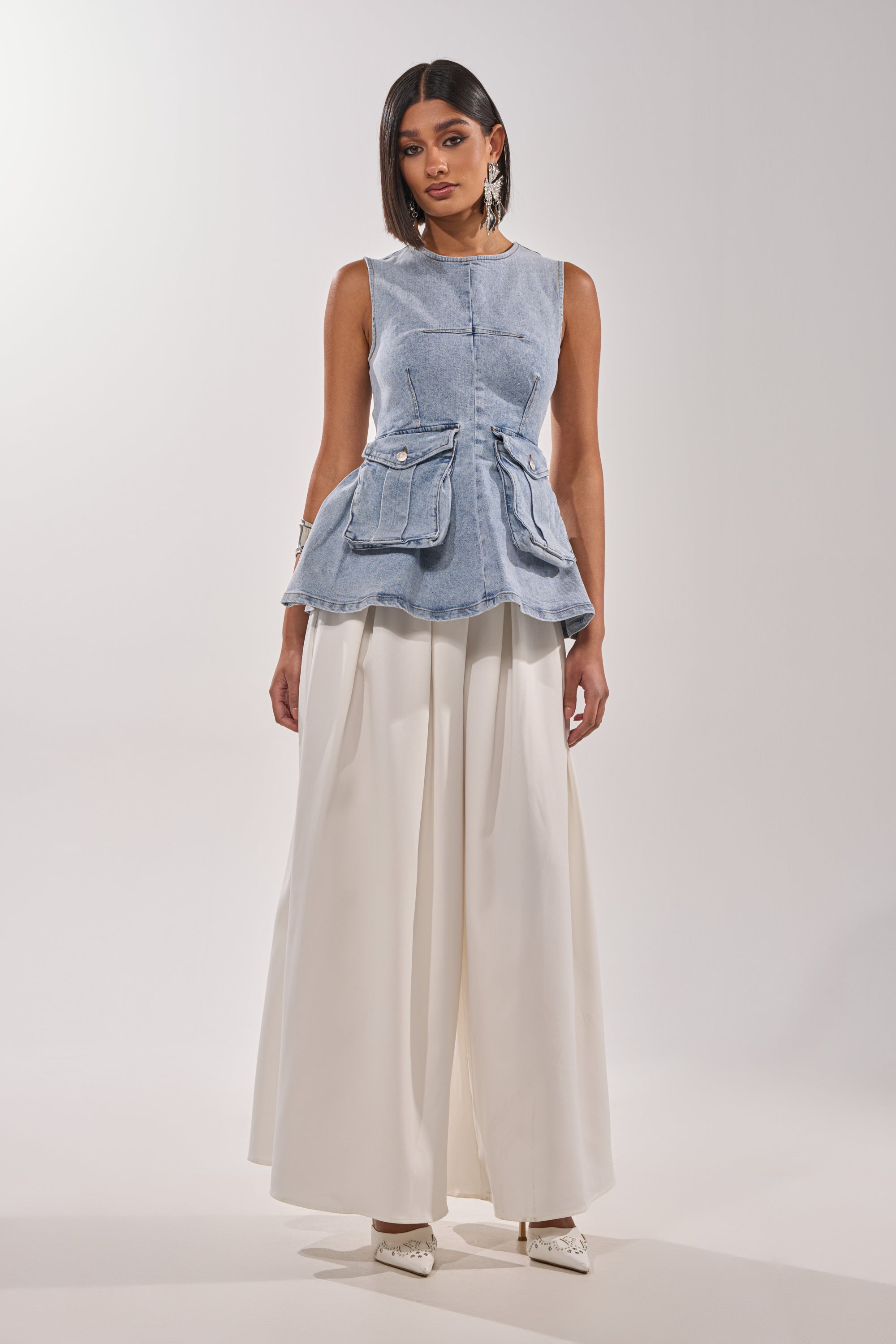 TURN AROUND DENIM BLOUSE