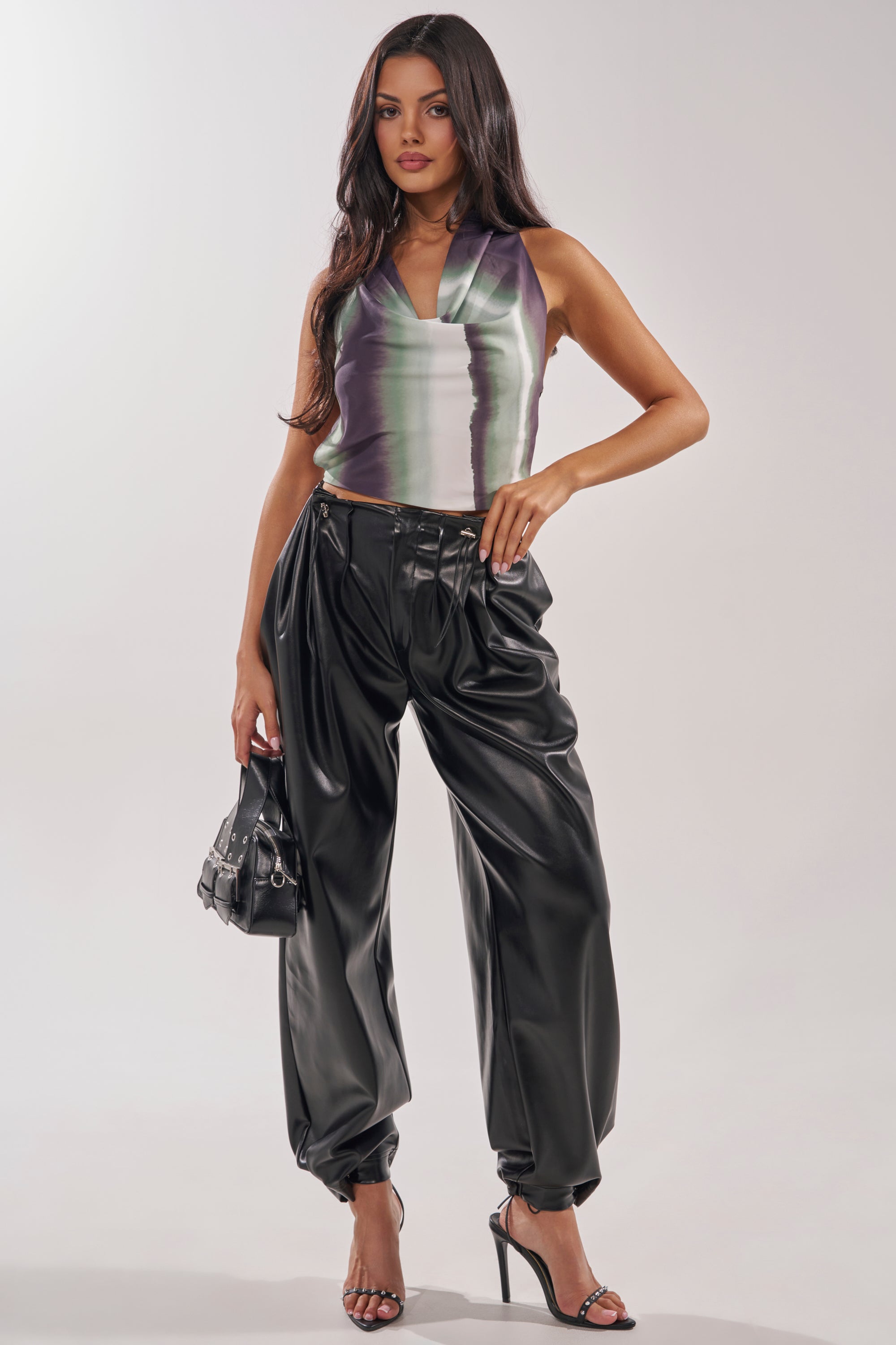 TALIA OPEN BACK COWL NECK TOP