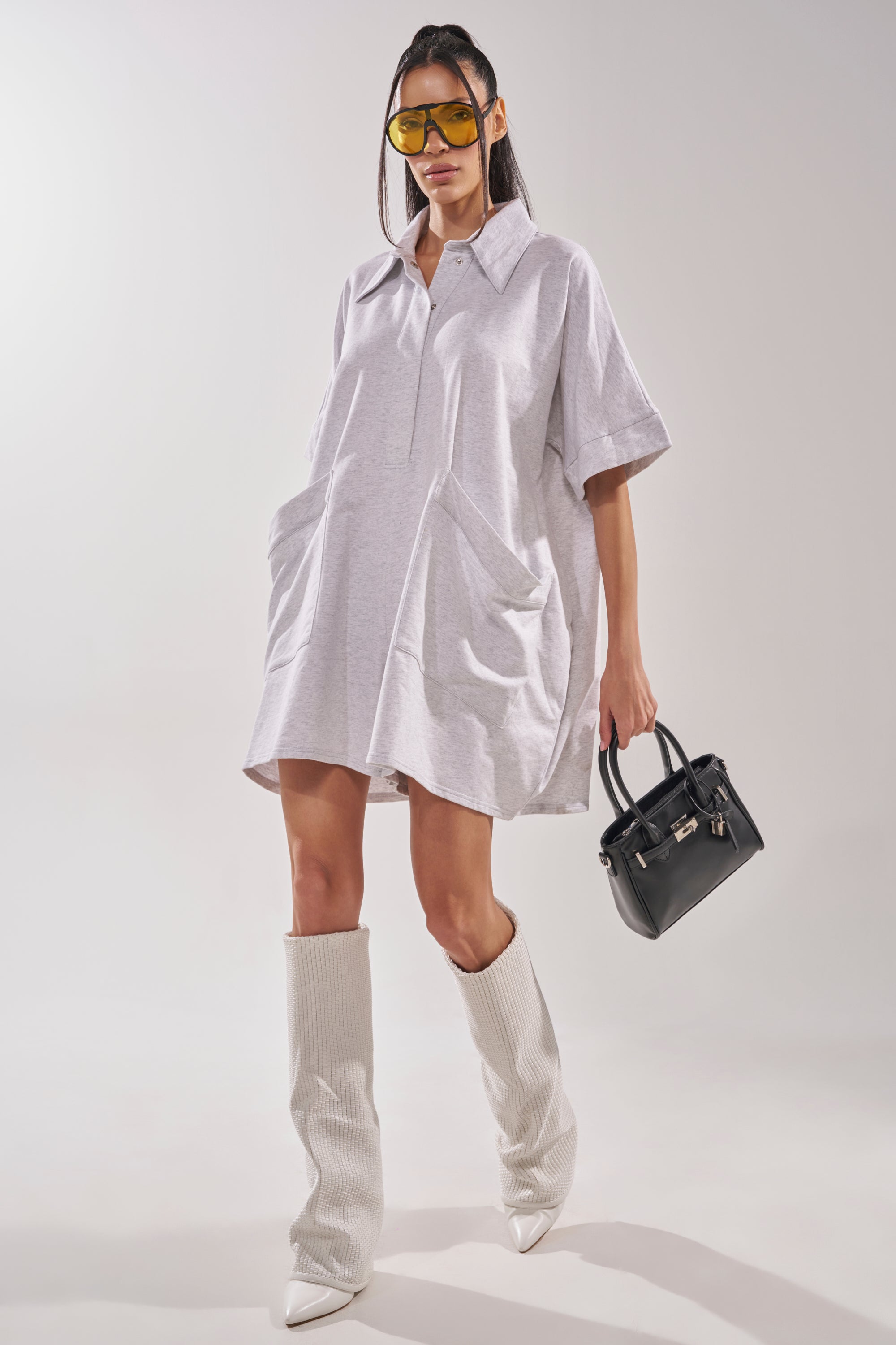SHE'S RICH OVERSIZED FRENCH TERRY ROMPER