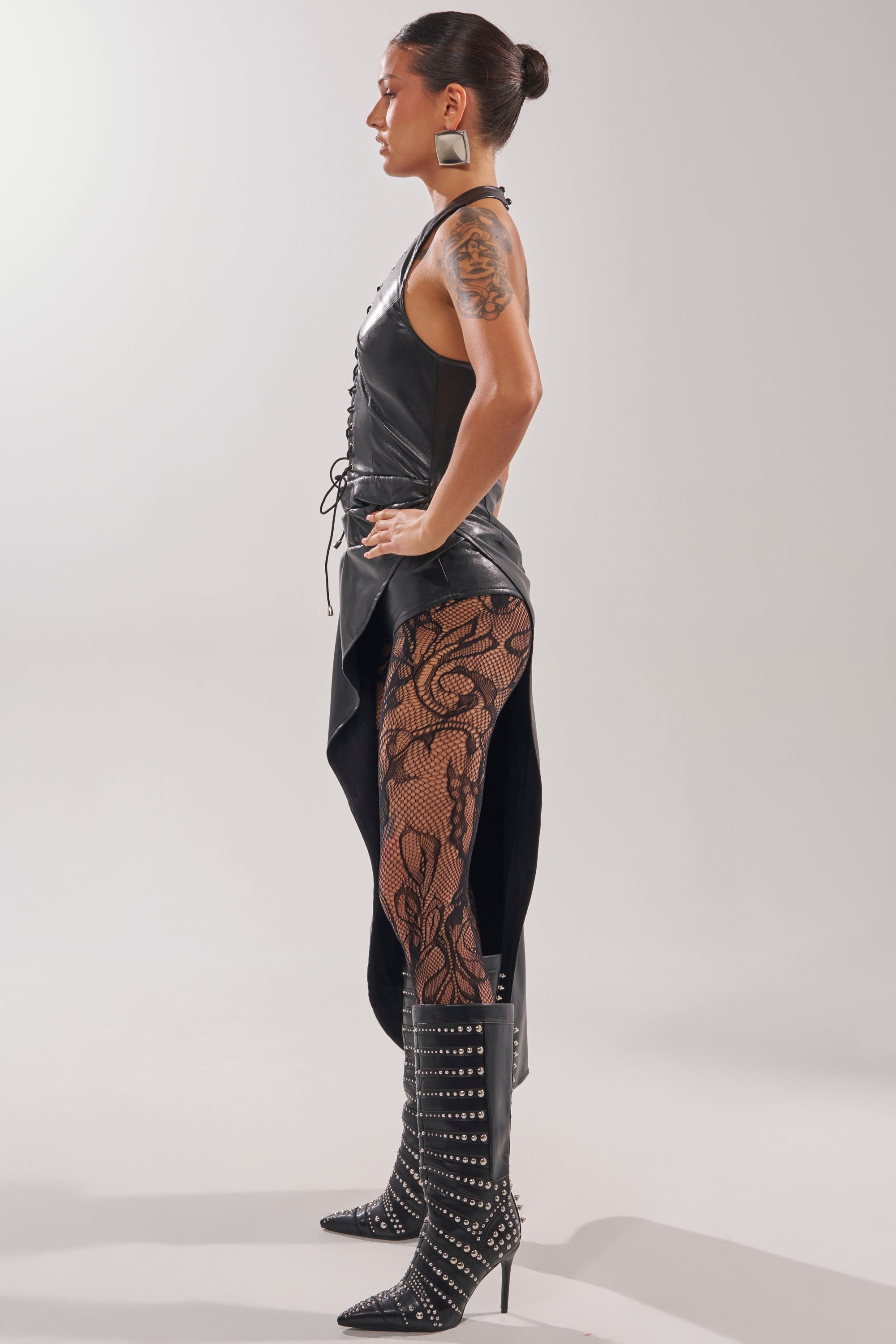 TALIA LACE UP DRAPE TOP