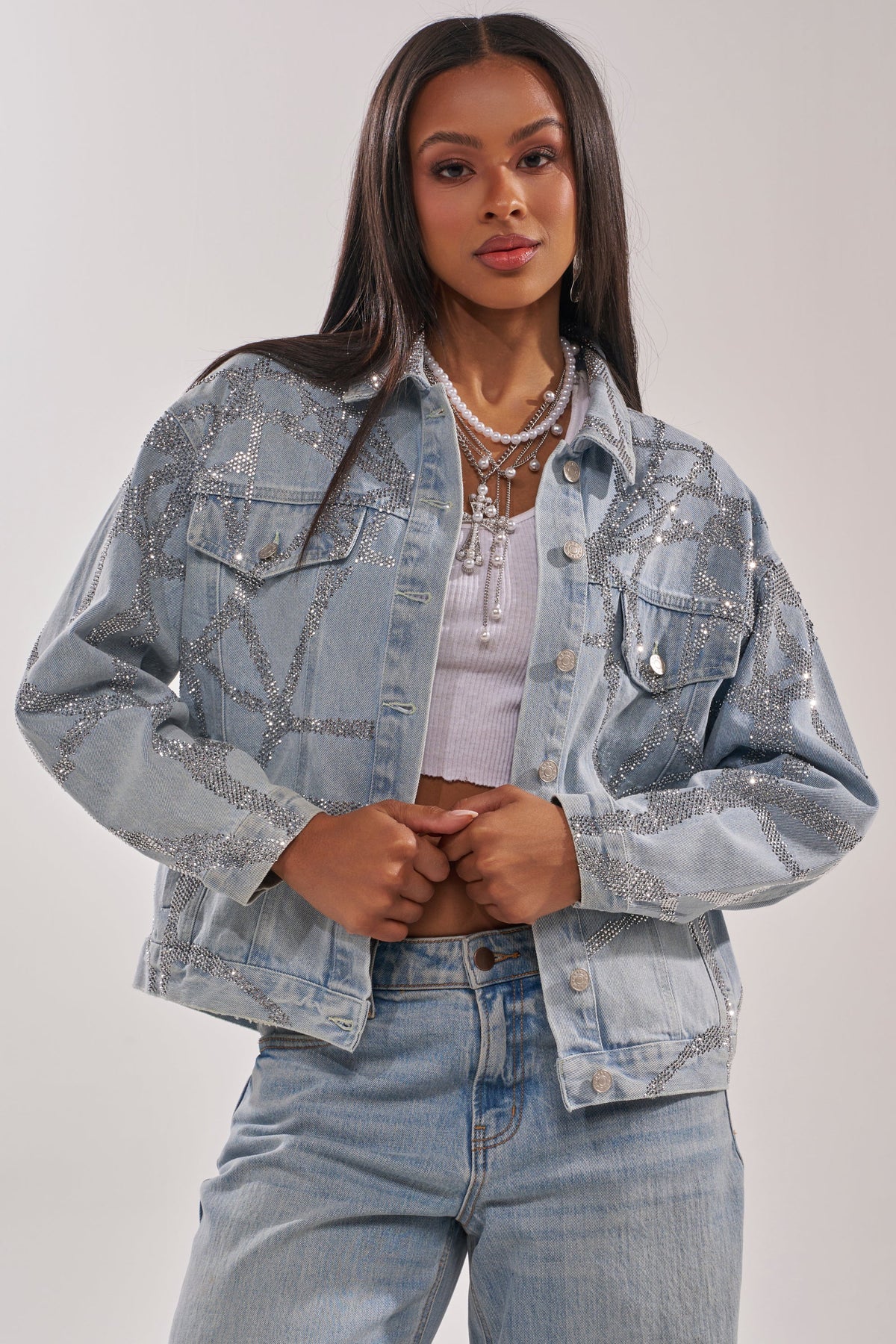 TWILIGHT ZONE RHINESTONE DENIM JACKET