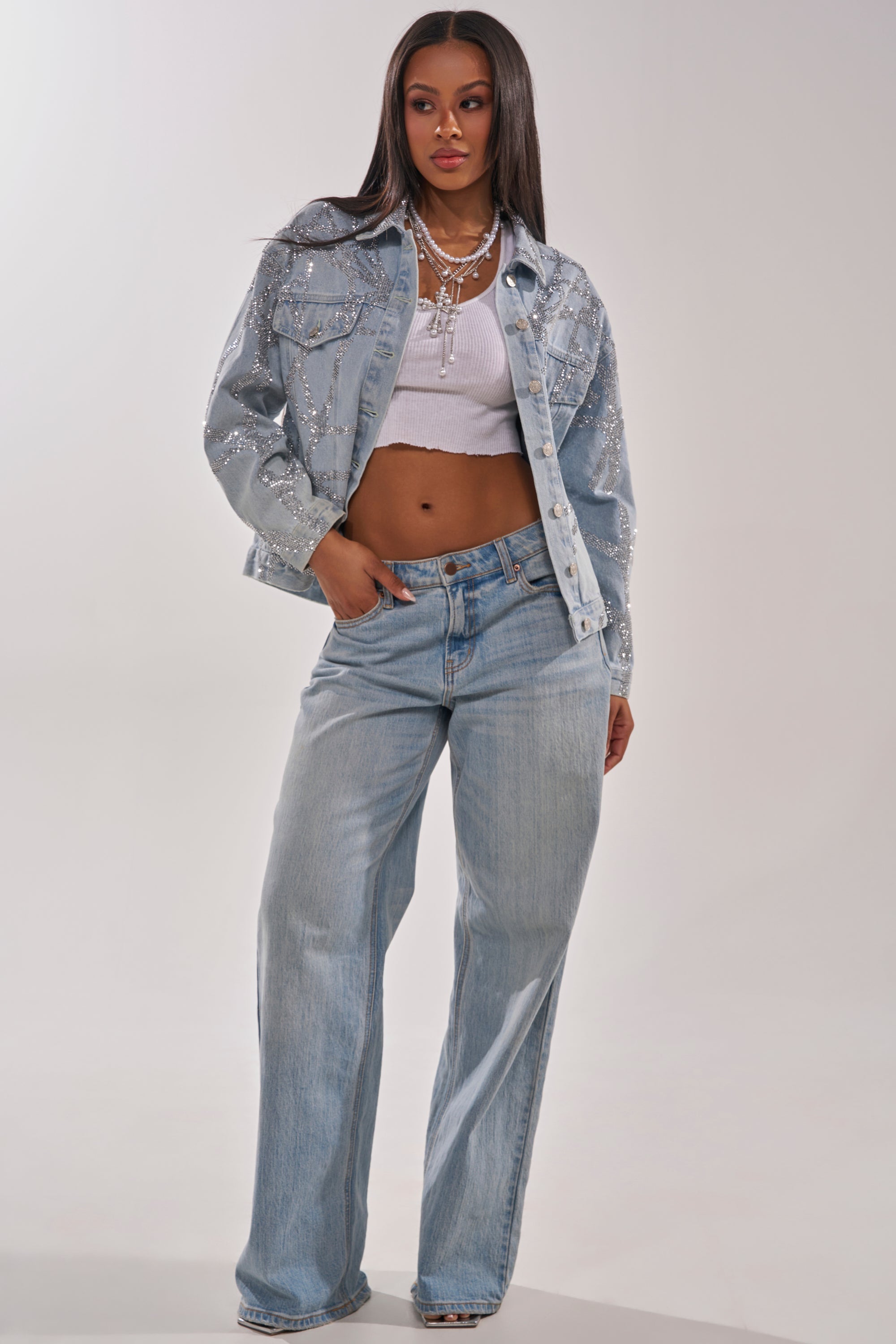 TWILIGHT ZONE RHINESTONE DENIM JACKET
