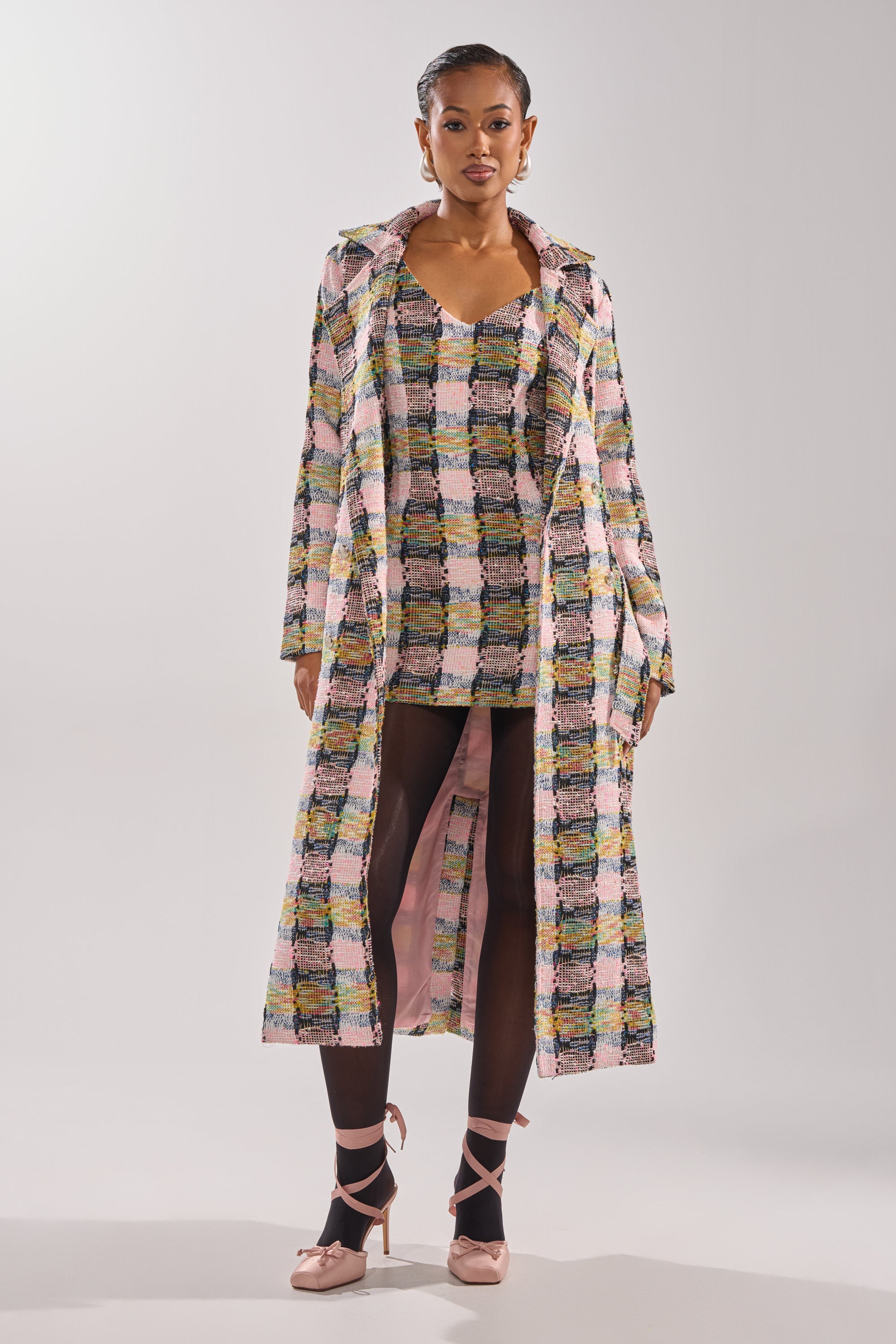 MAIN SQUEEZE TWEED TRENCH