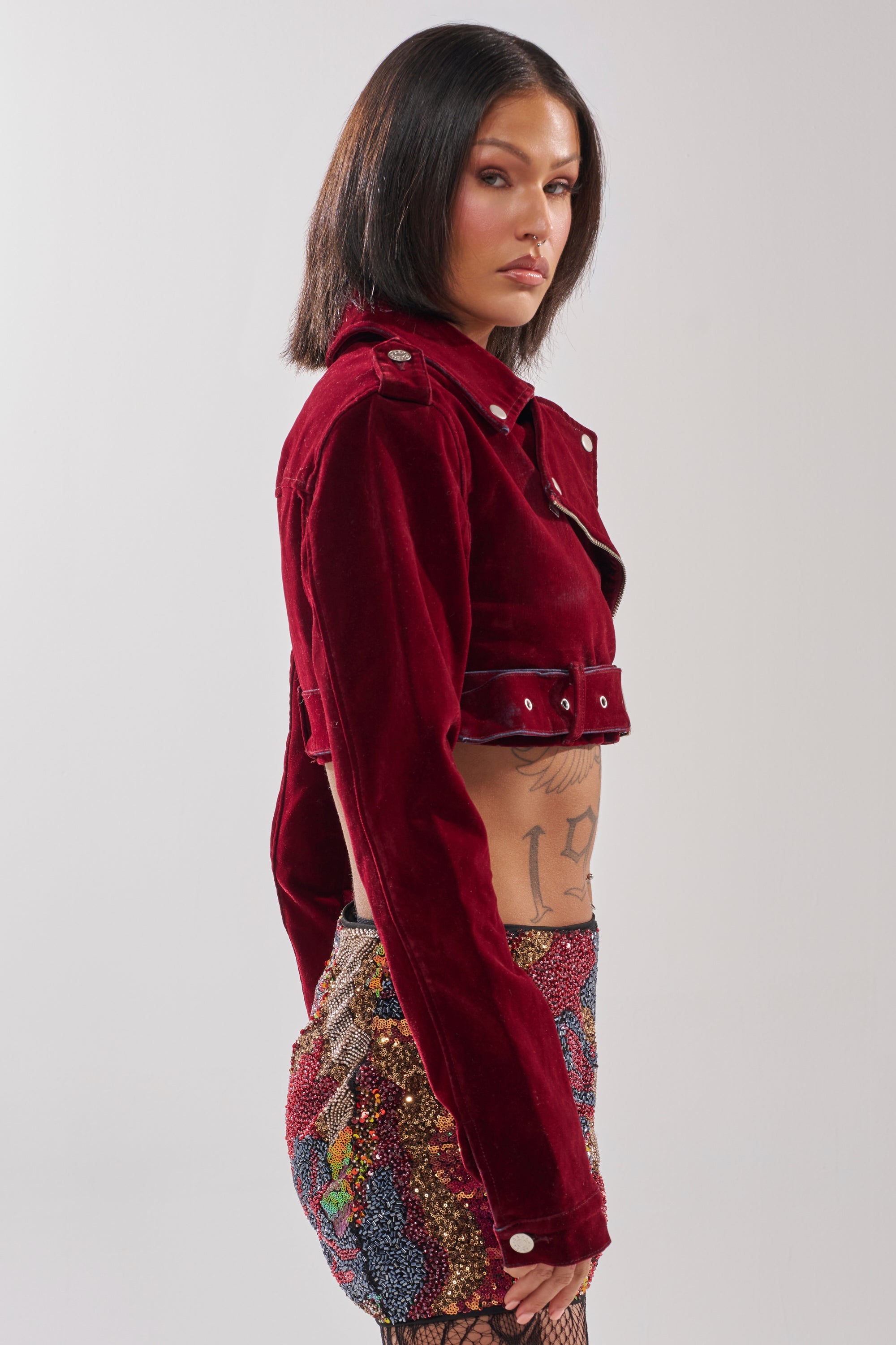 LULU VELVET DENIM MOTO
