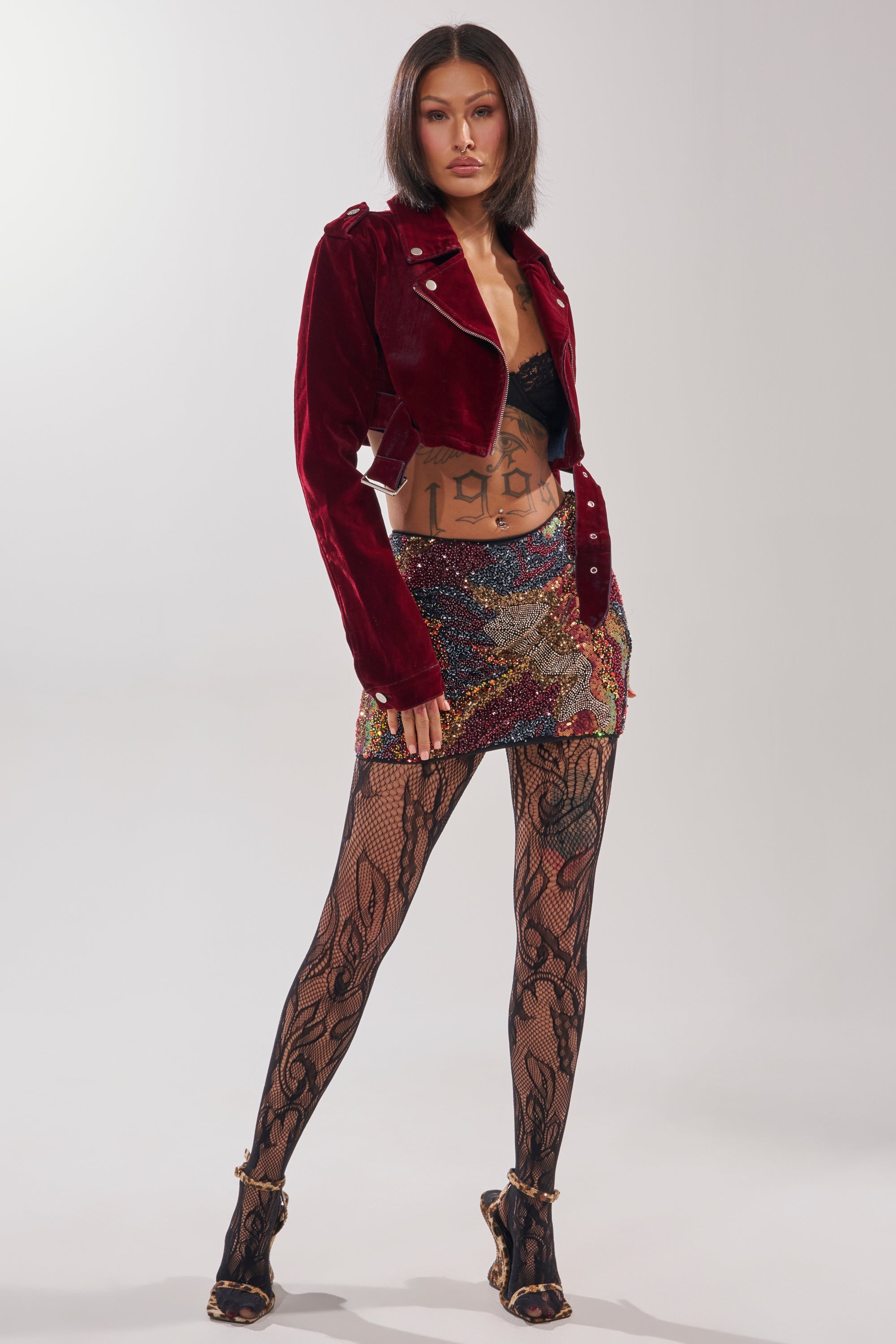 LULU VELVET DENIM MOTO