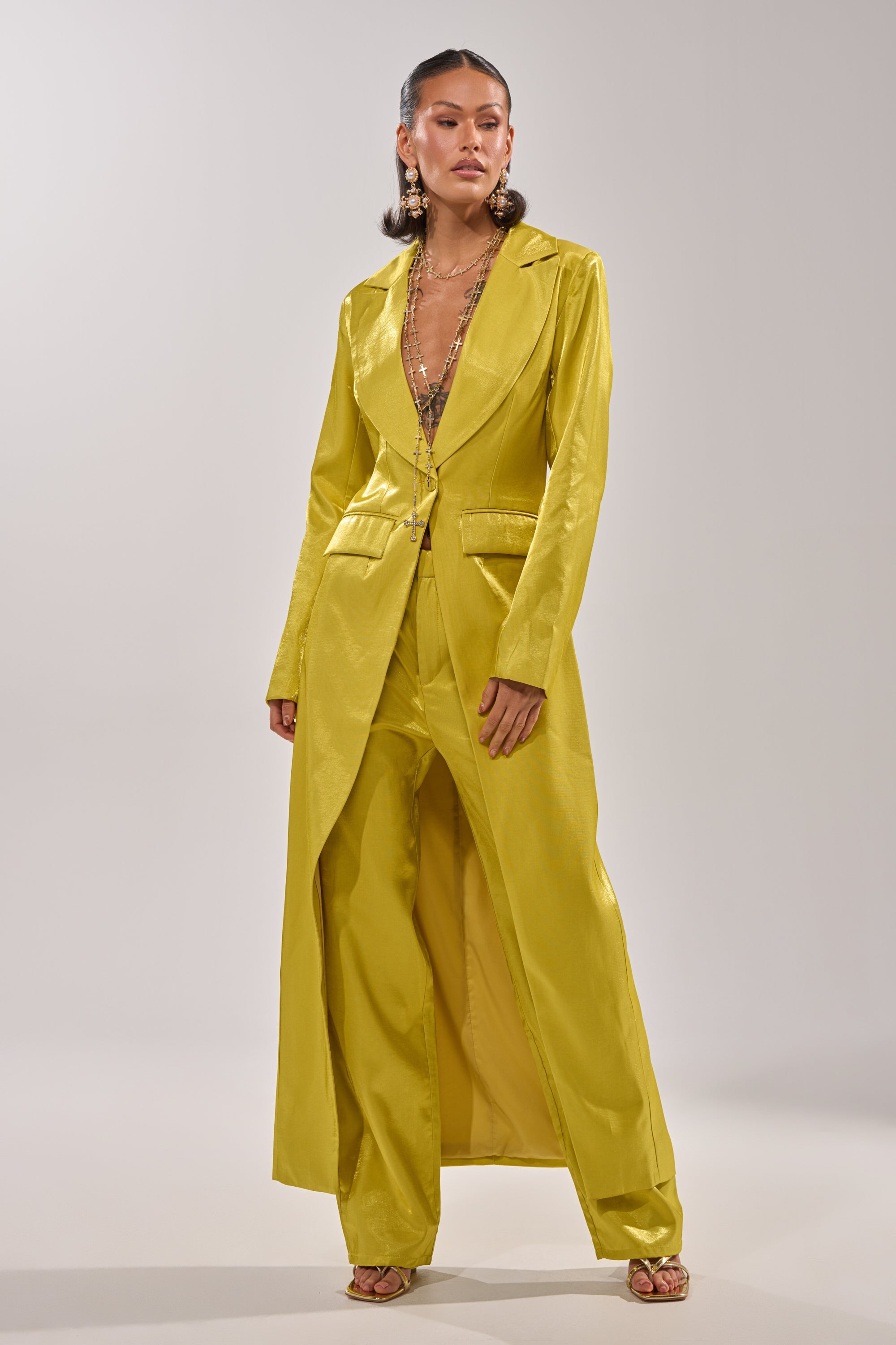 CLEO TROUSER IN CHARTREUSE