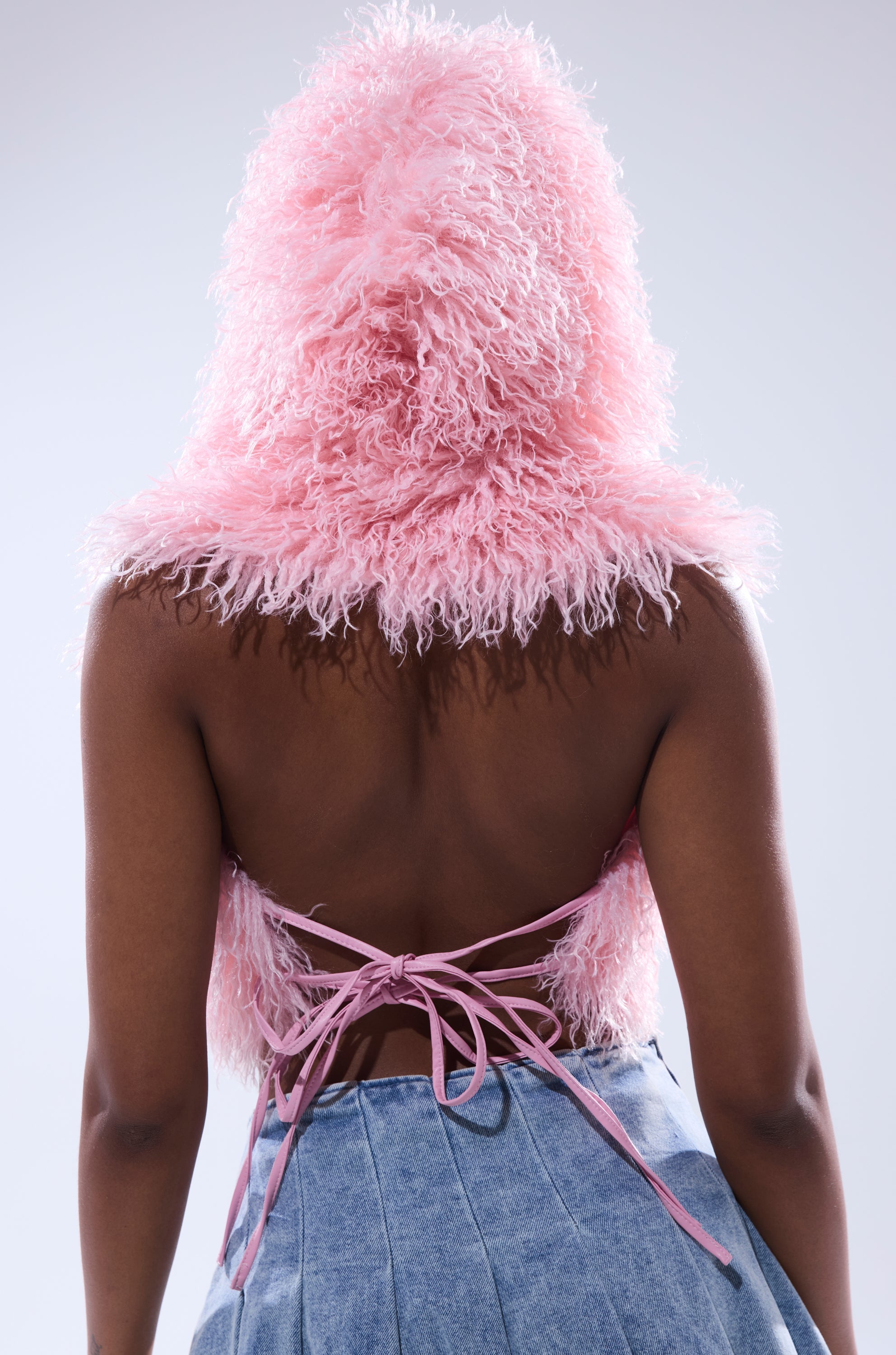 THINK ABOUT YOU ALL THE TIME FUR BLOUSE IN PINK
