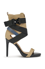 AZALEA WANG KIVA KHAKI STILETTO SPORTY SANDAL