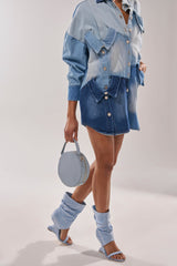 AZALEA WANG KYVELISA BLUE WEDGE OPEN TOE BOOTIE