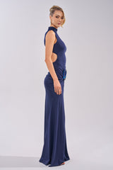 BE MY DATE BODYCON MAXI DRESS IN NAVY