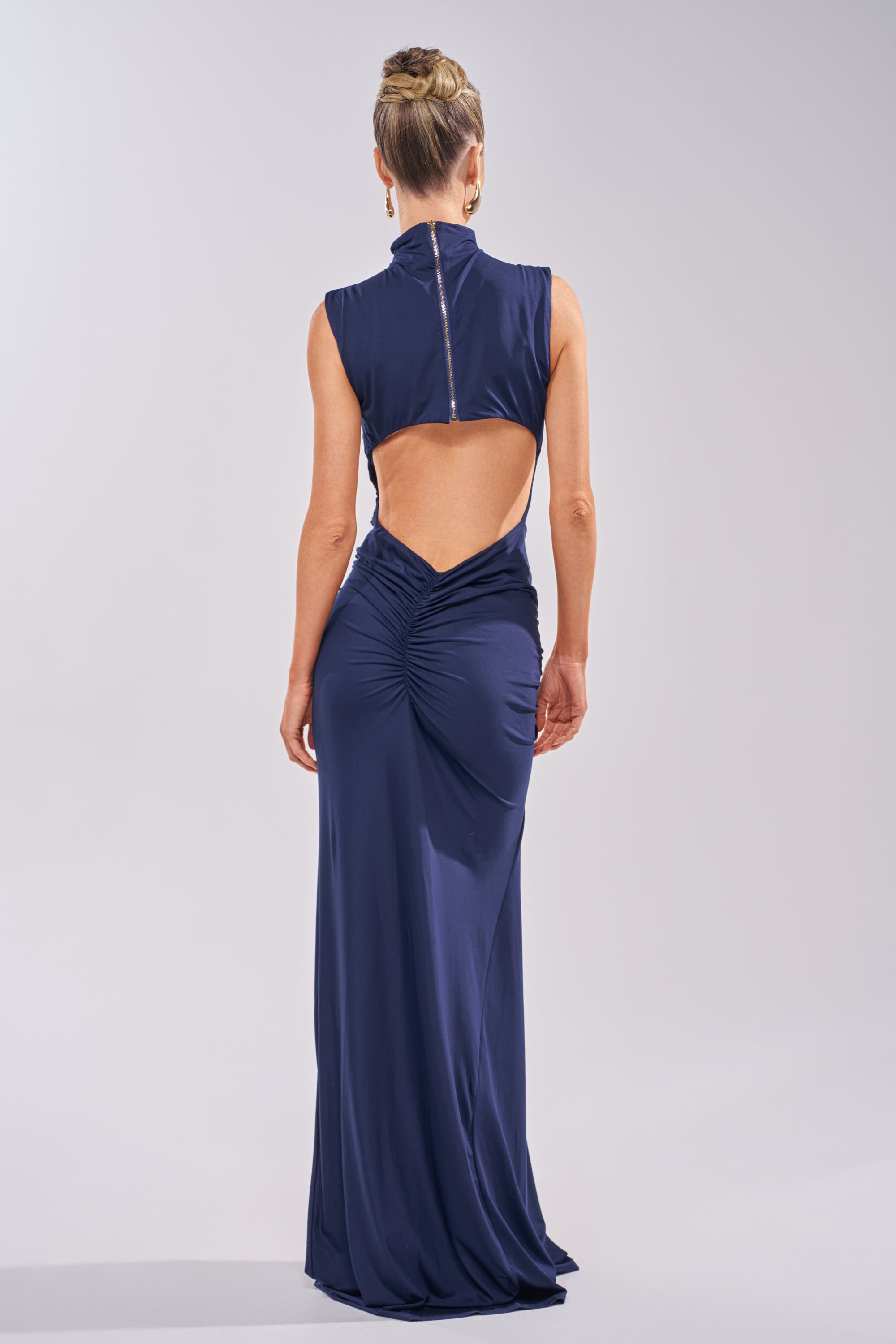 BE MY DATE BODYCON MAXI DRESS IN NAVY