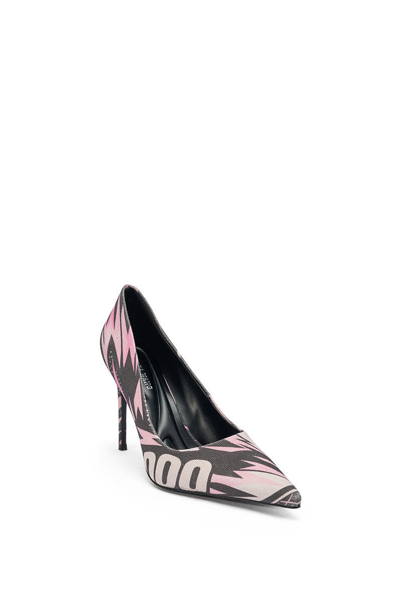 AZALEA WANG SPORT PRINTED STILETTO POINTED TOE PUMP