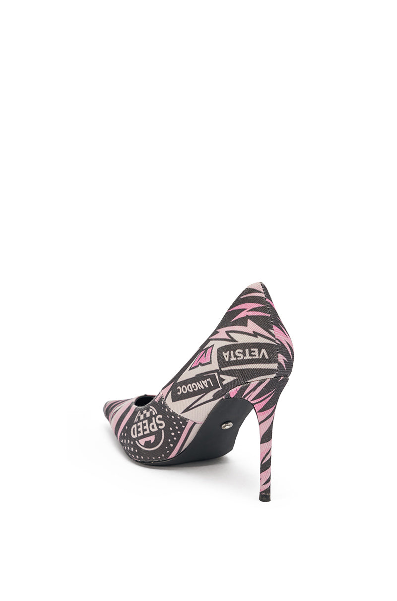 AZALEA WANG SPORT PRINTED STILETTO POINTED TOE PUMP