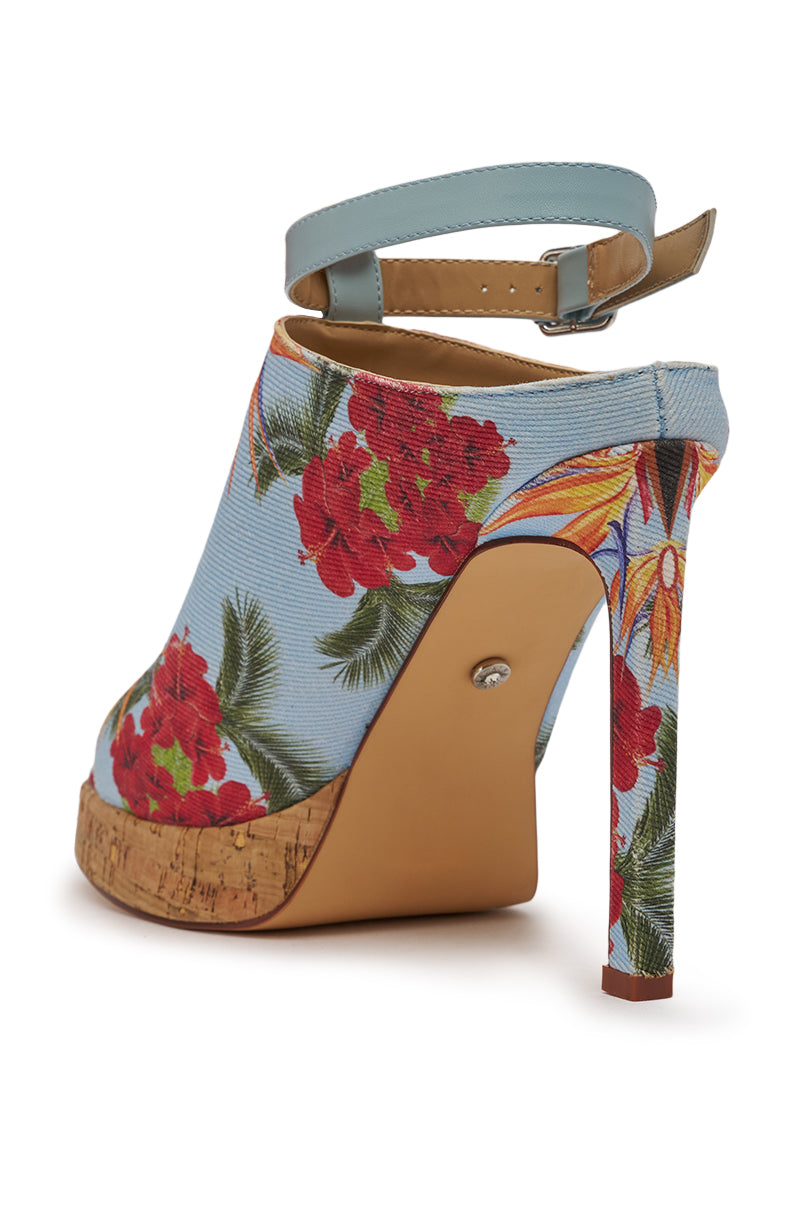 AZALEA WANG MAELIE MULTI FLORAL STILETTO SANDAL