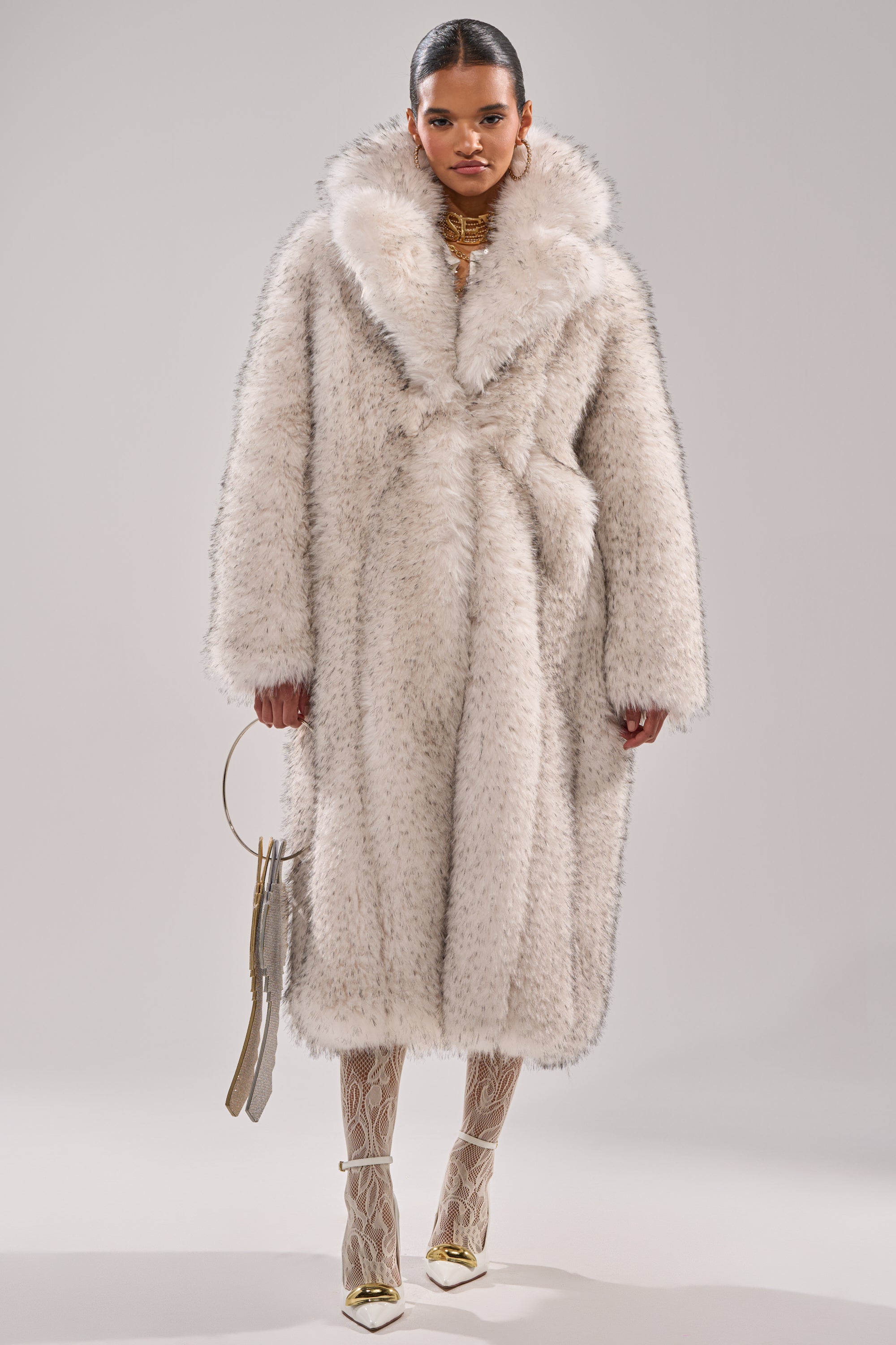 HEAVY ON THE APRES FAUX FUR COAT