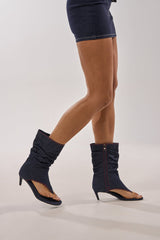 AZALEA WANG NIAMH DENIM GLADIATOR KITTEN HEEL SANDAL