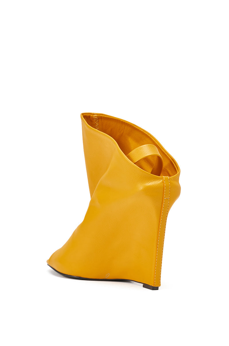 AZALEA WANG NOVIS YELLOW WEDGE BOOTIE