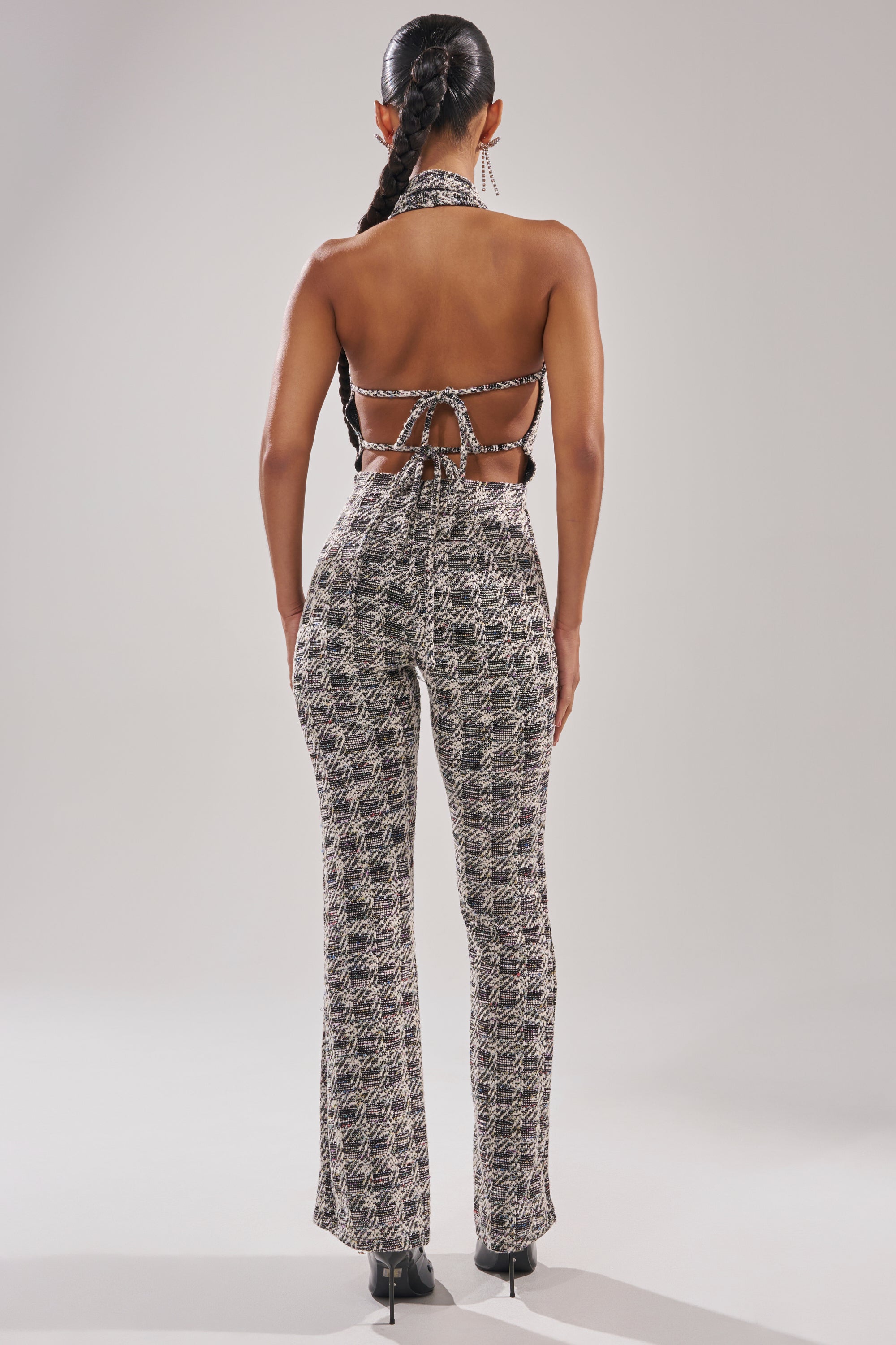 CHECKMATE SLEEVELESS JUMPSUIT