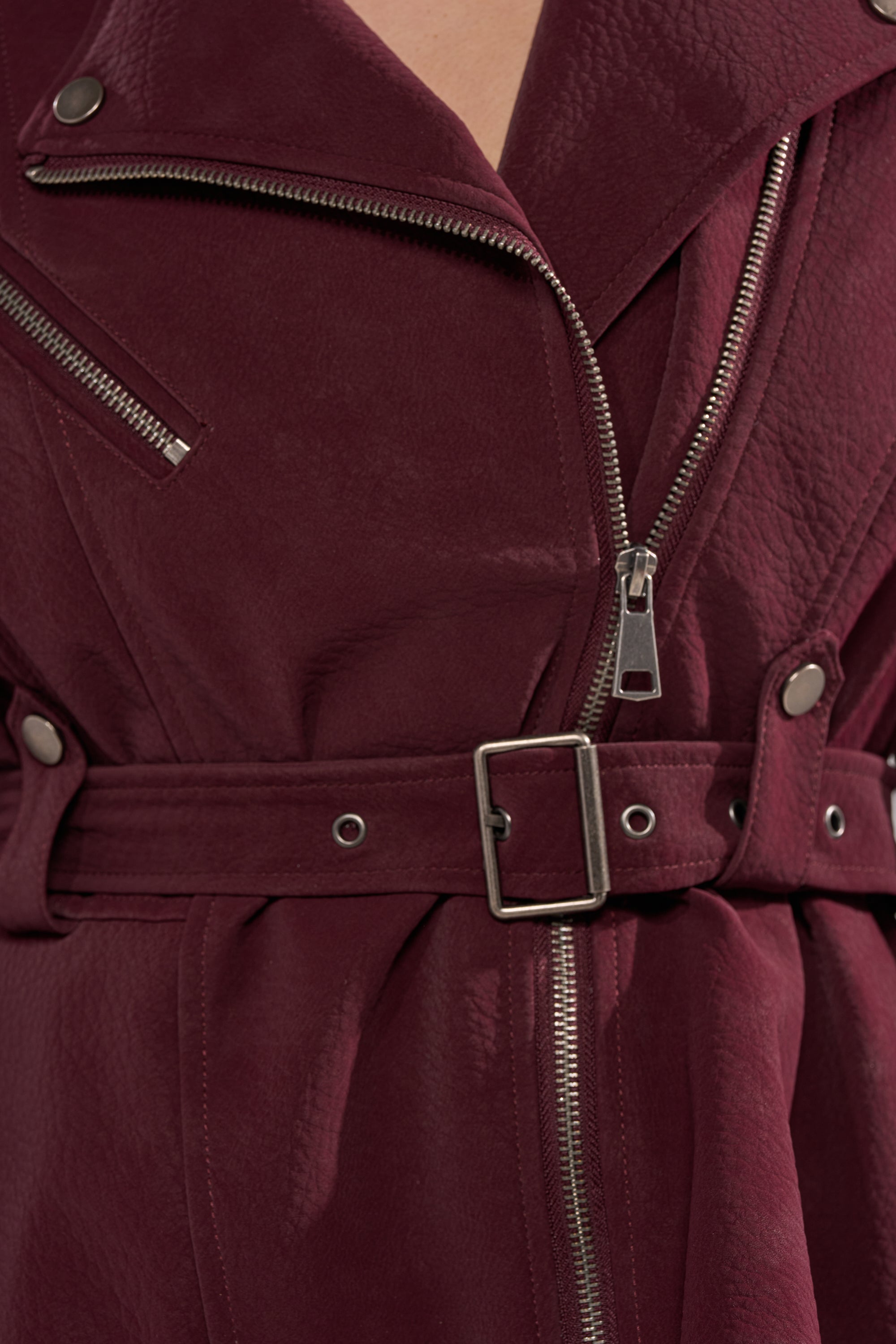 DANI SUEDE EFFECT PEPLUM MOTO