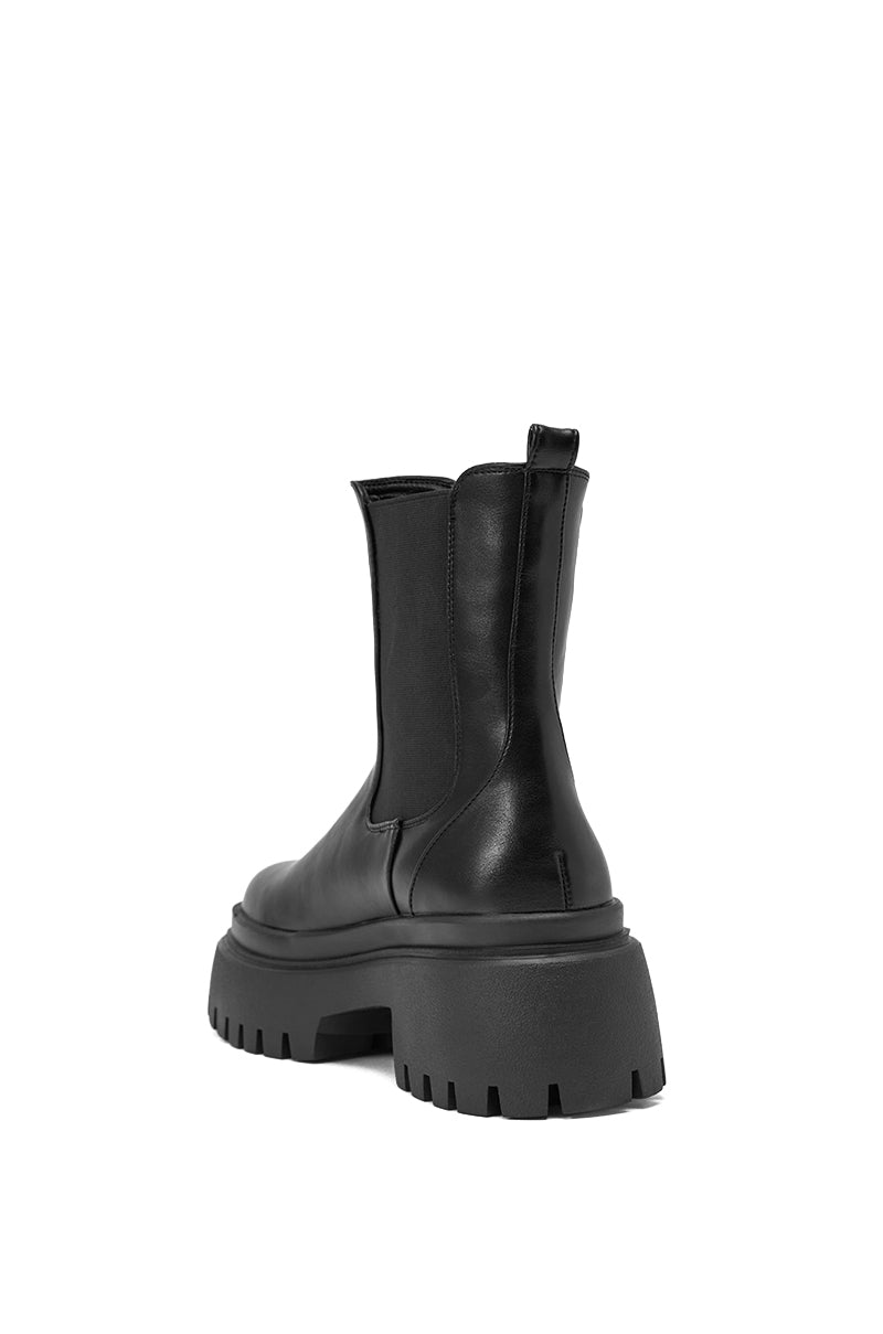 AZALEA WANG RAMPAGE BLACK DISTRESSED TWO PIECE COMBAT BOOT