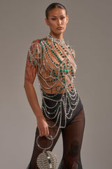DANCING QUEEN RHINESTONE CHAIN TOP
