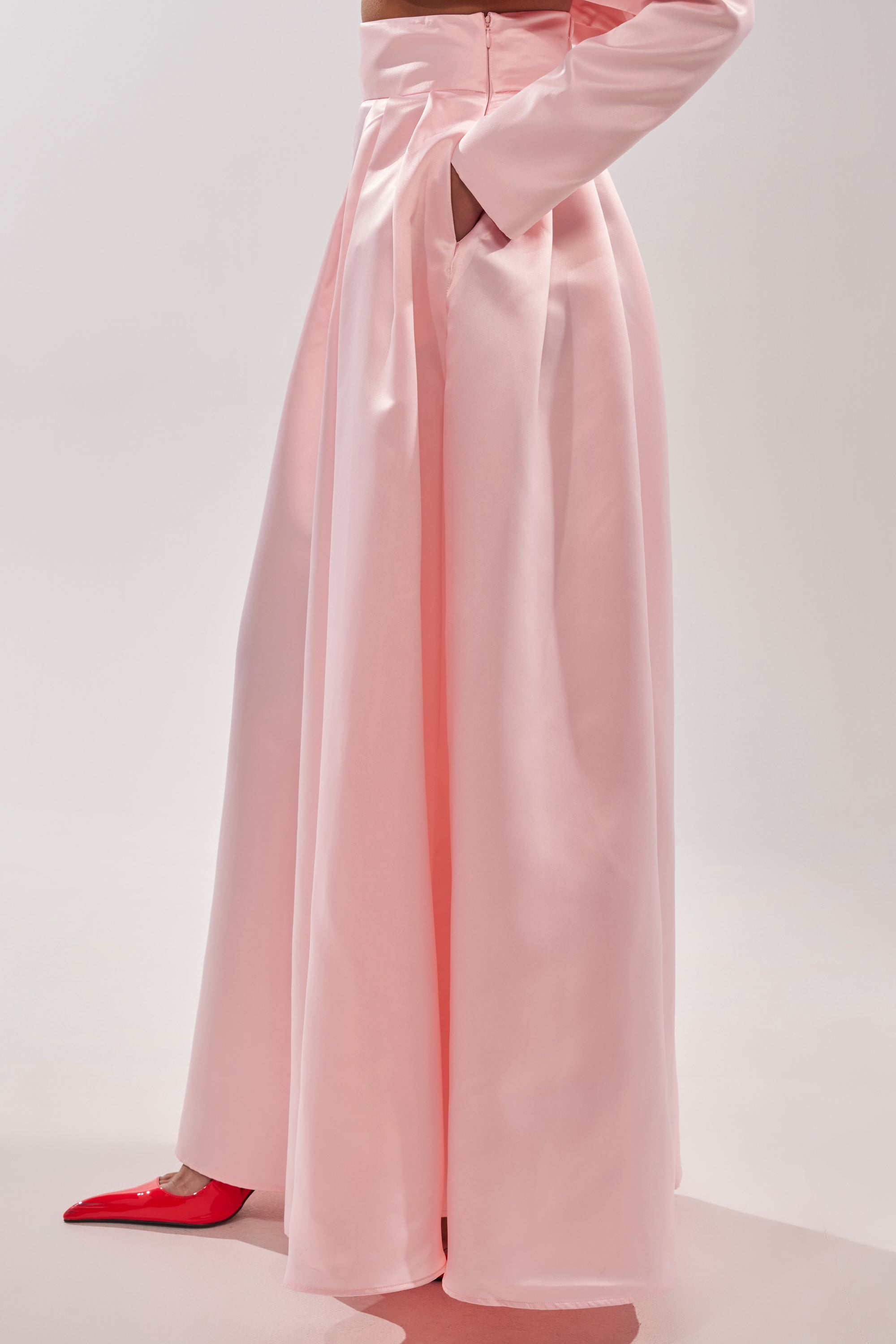 LILA SATIN WIDE LEG PANT
