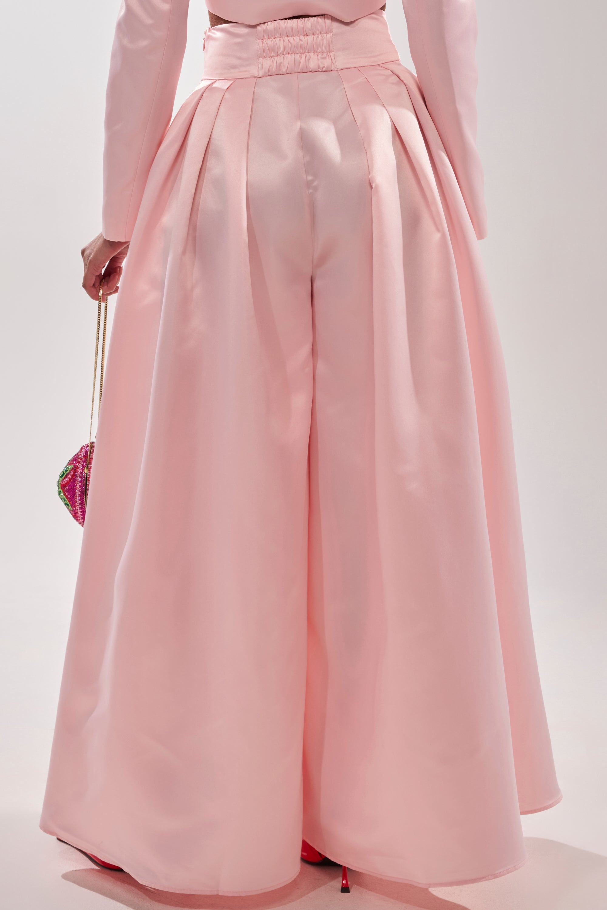 LILA SATIN WIDE LEG PANT