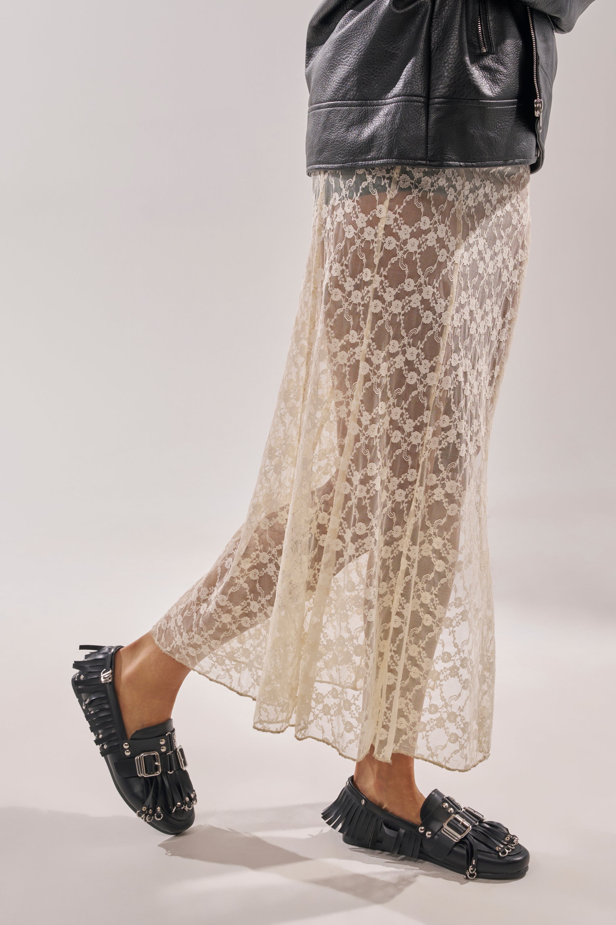 AZALEA WANG SEVYN BLACK WITH SILVER HARDWARE FLAT LOAFER