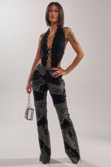 ROXY STUDDED SLEEVELESS JUMPSUIT
