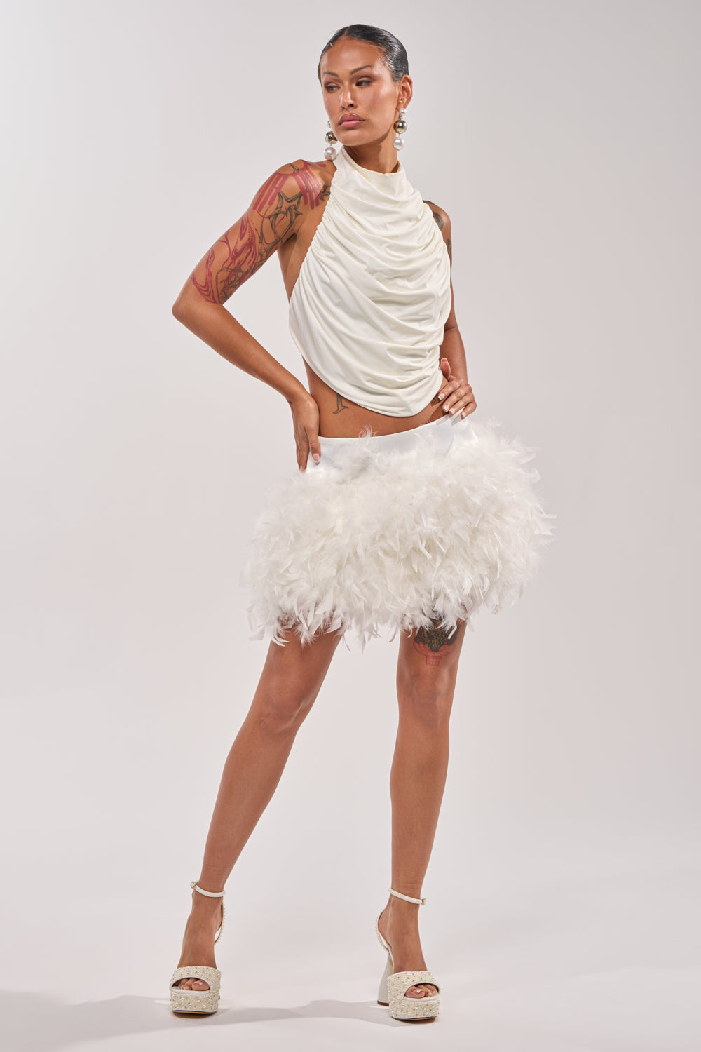 LITTLE FAIRY FEATHER MINI SKIRT