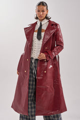 LADY DANGER FAUX LEATHER TRENCH
