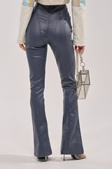 BIG CITY LIVIN FAUX LEATHER LEGGING IN NAVY