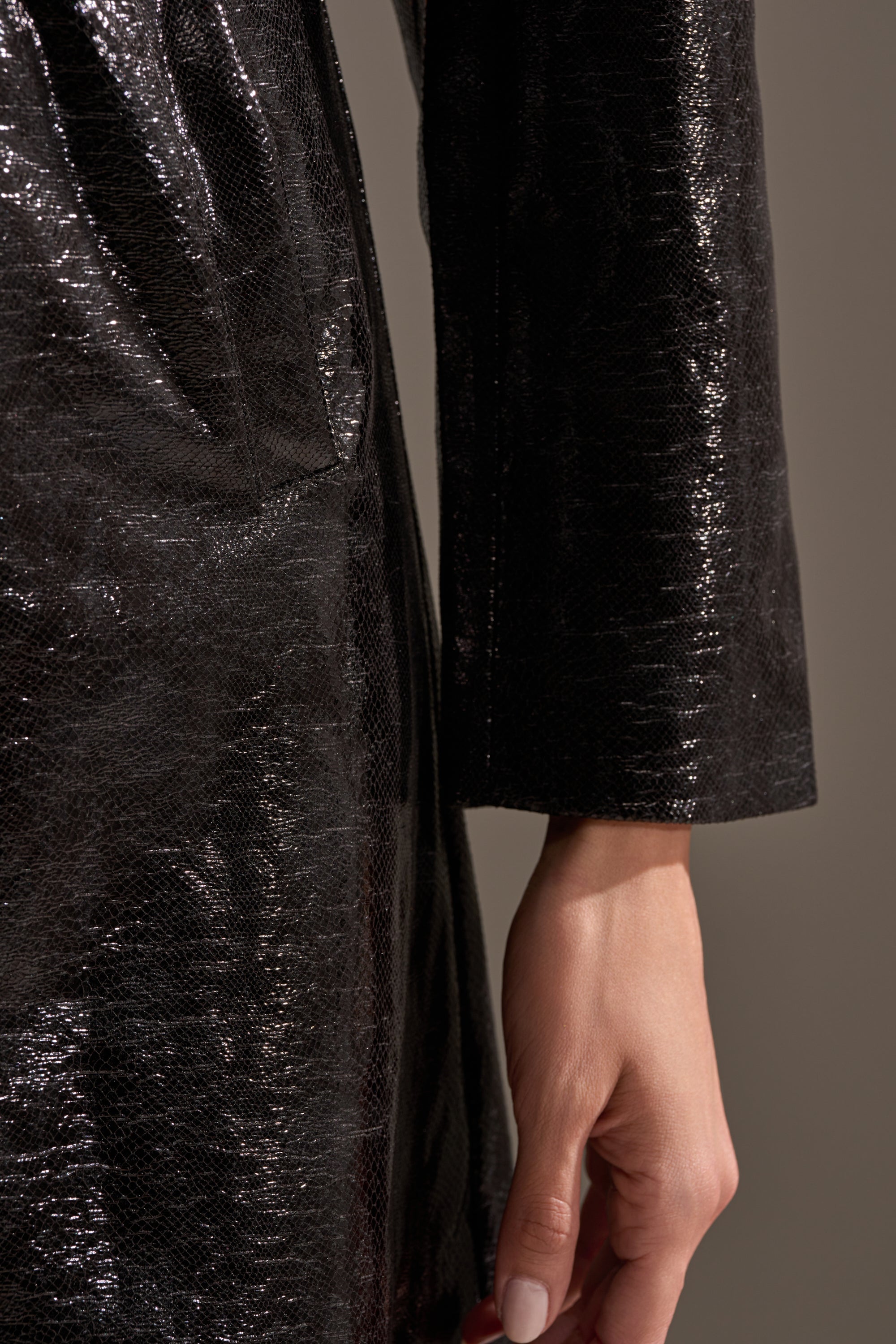 ACQUIRED TASTE FAUX LEATHER TRENCH