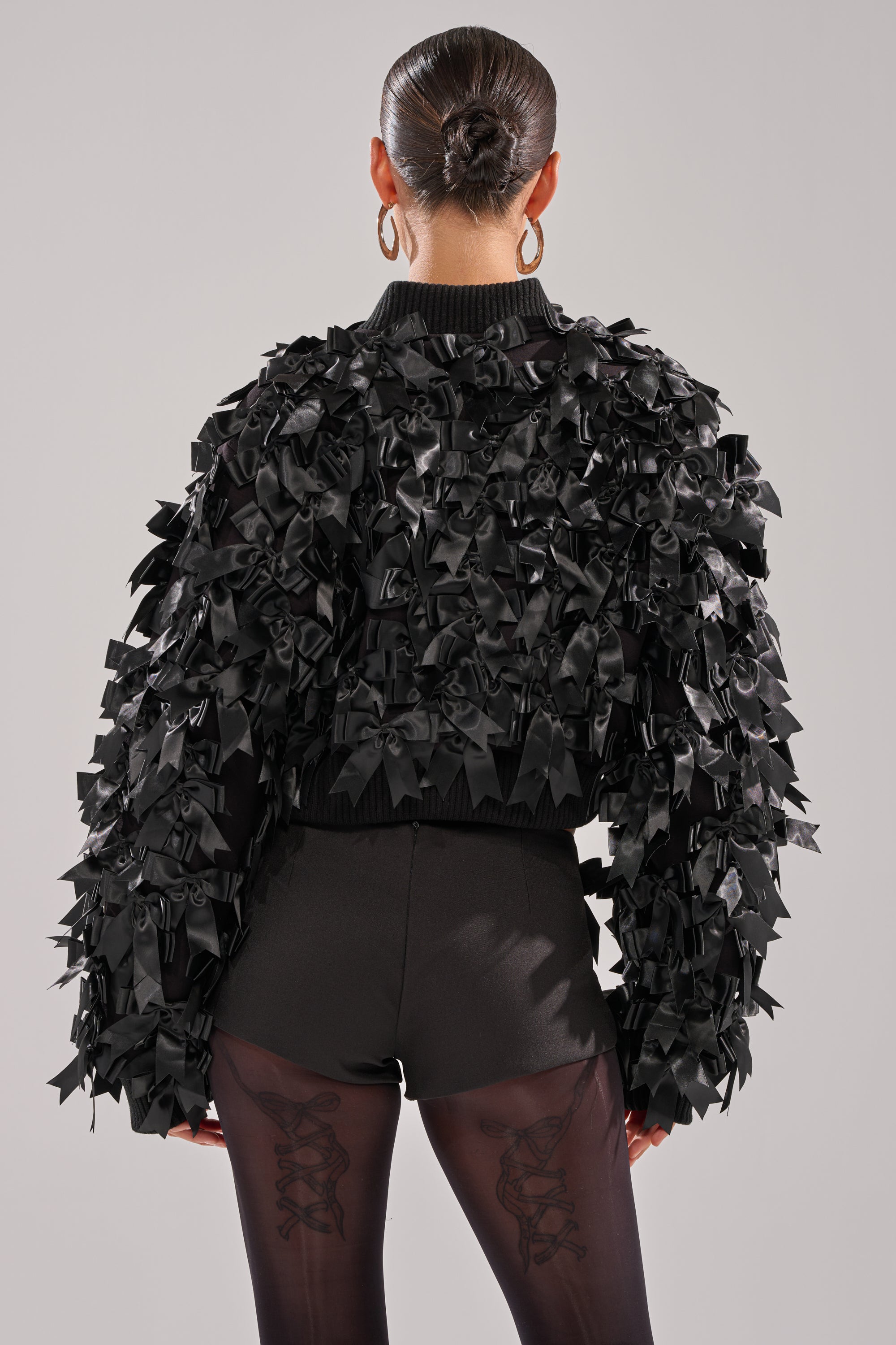 BOW DOWN SATIN BOMBER