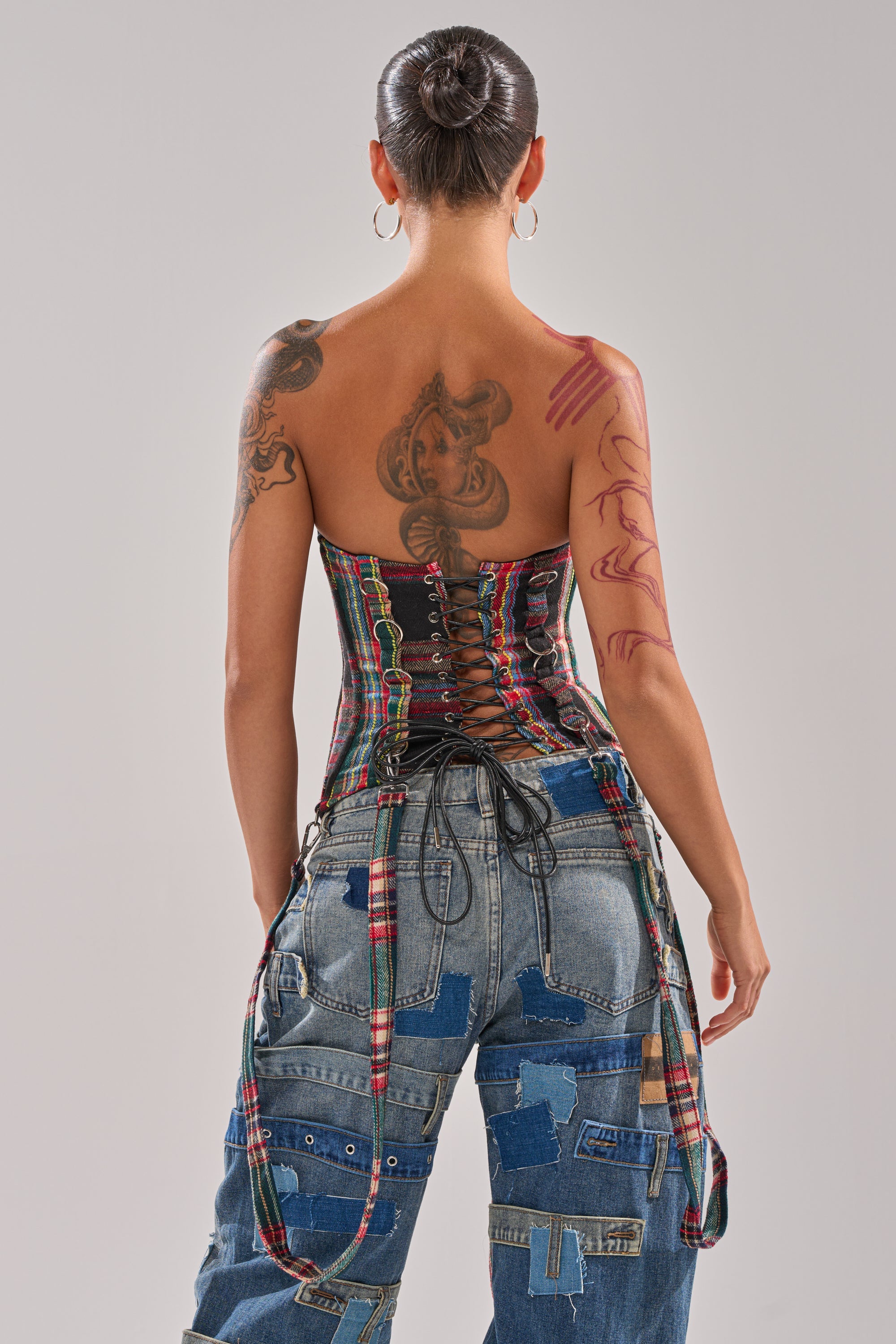 TALK TO ME NICE PLAID CORSET