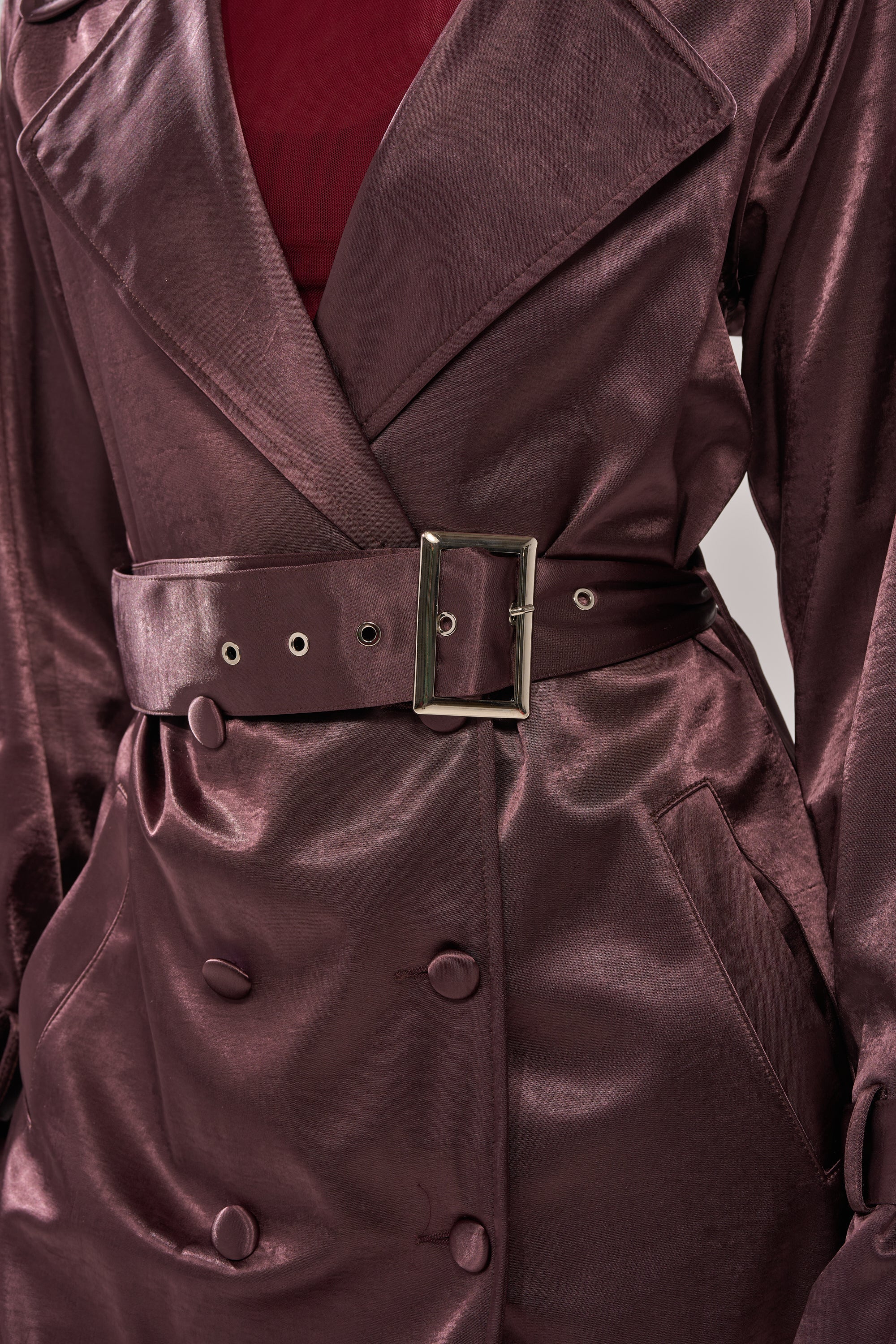 SLOW DOWN SATIN TRENCH