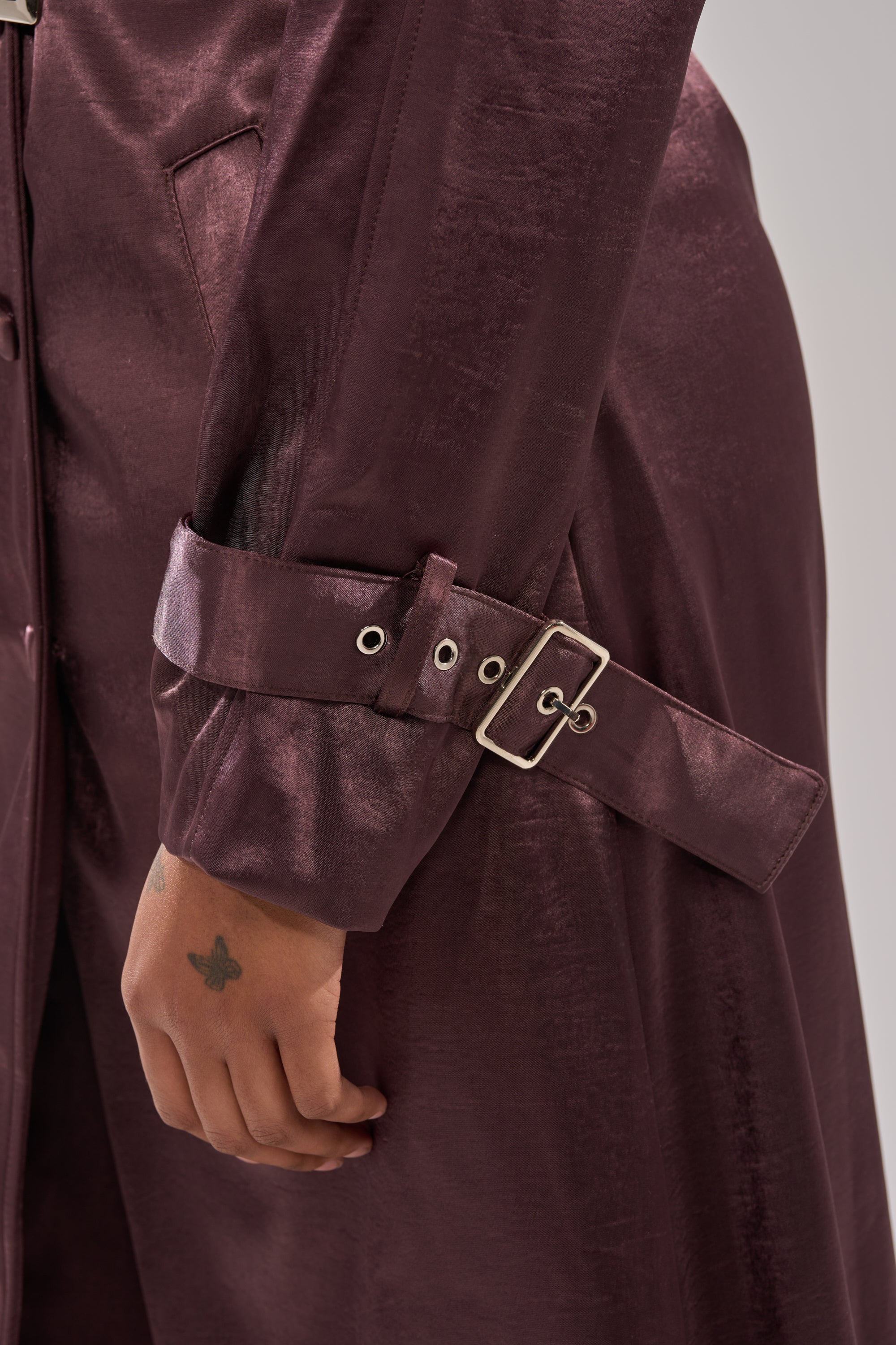 SLOW DOWN SATIN TRENCH