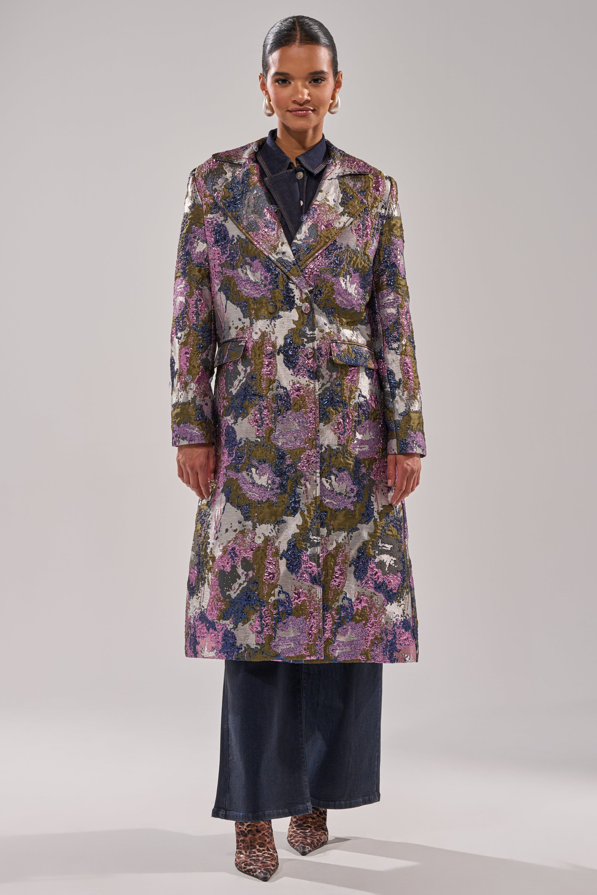 GEORGINA BROCADE TRENCH