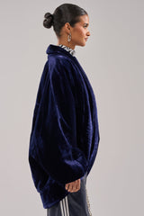 LOLA COCOON COAT IN VELVET