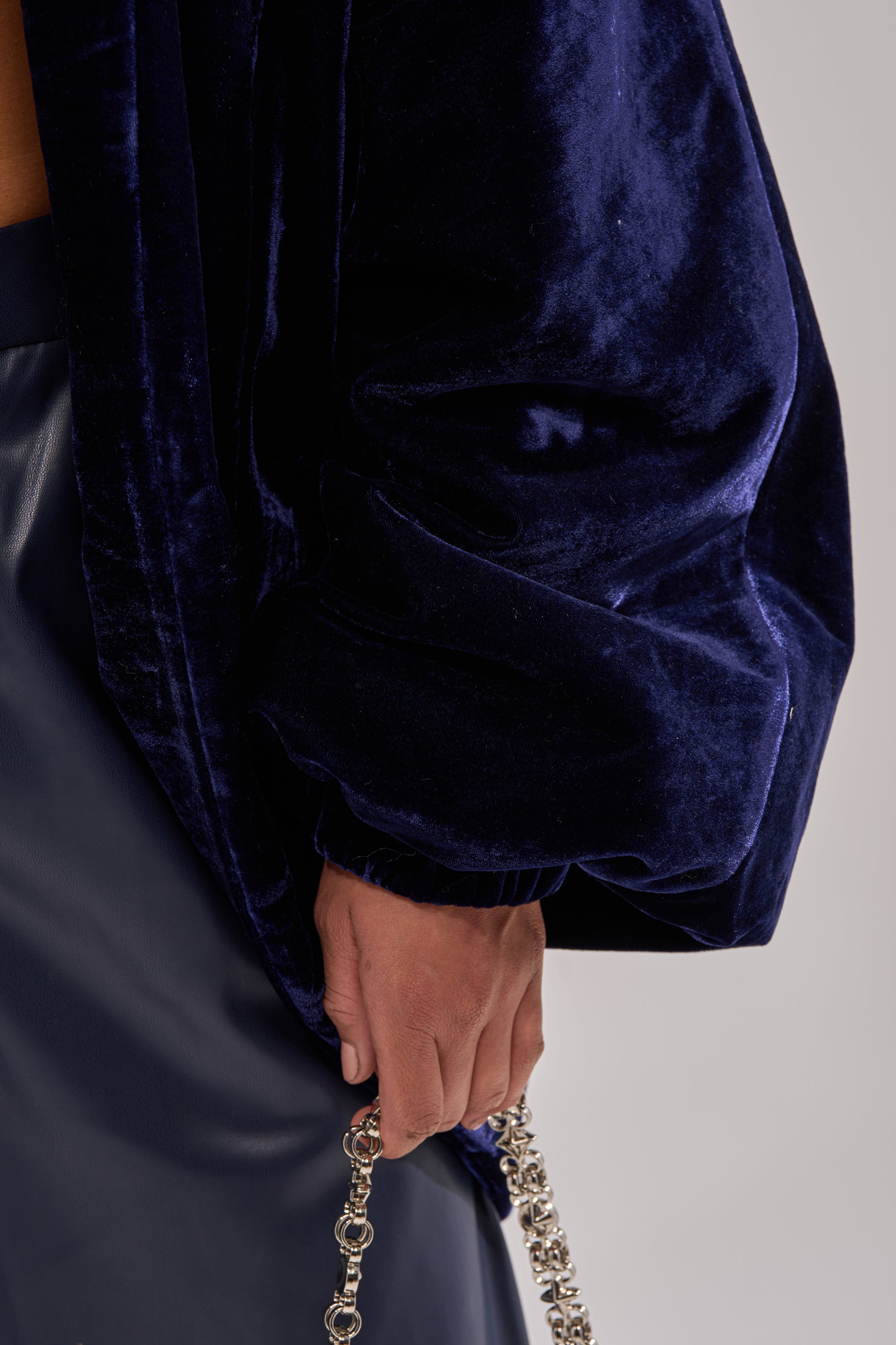 LOLA COCOON COAT IN VELVET
