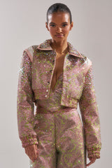 TIME AND TIME AGAIN RHINESTONE BOMBER