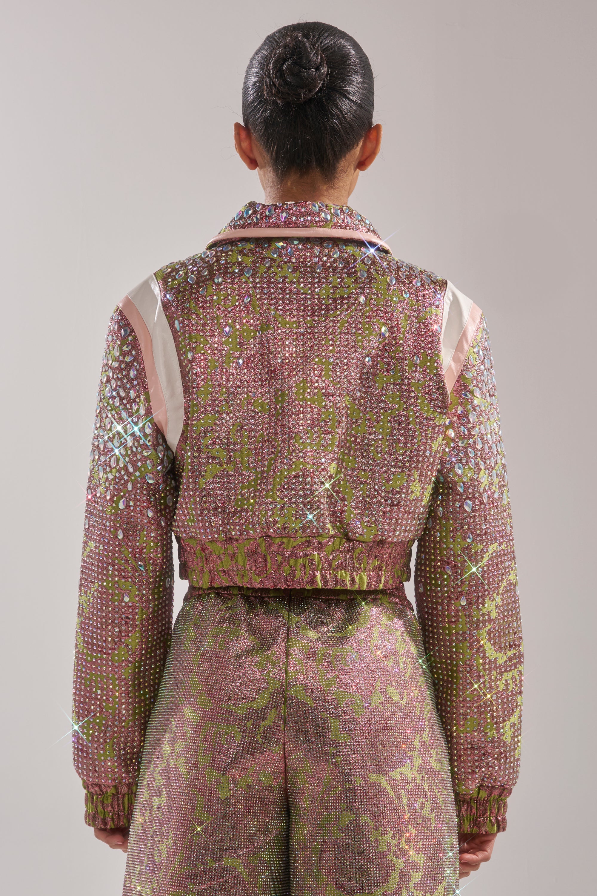 TIME AND TIME AGAIN RHINESTONE BOMBER