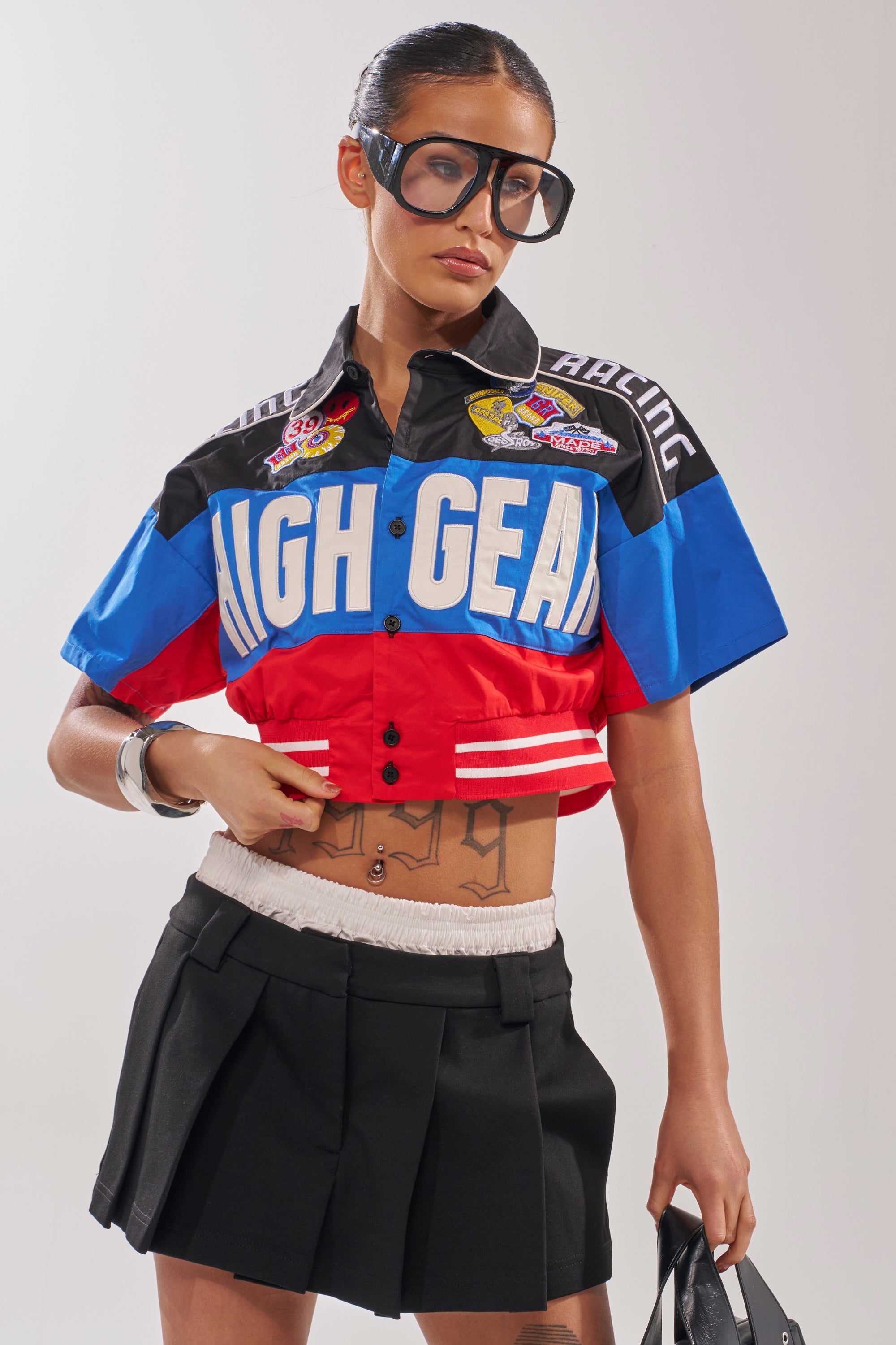 HIGH GEAR CROPPED BUTTON DOWN