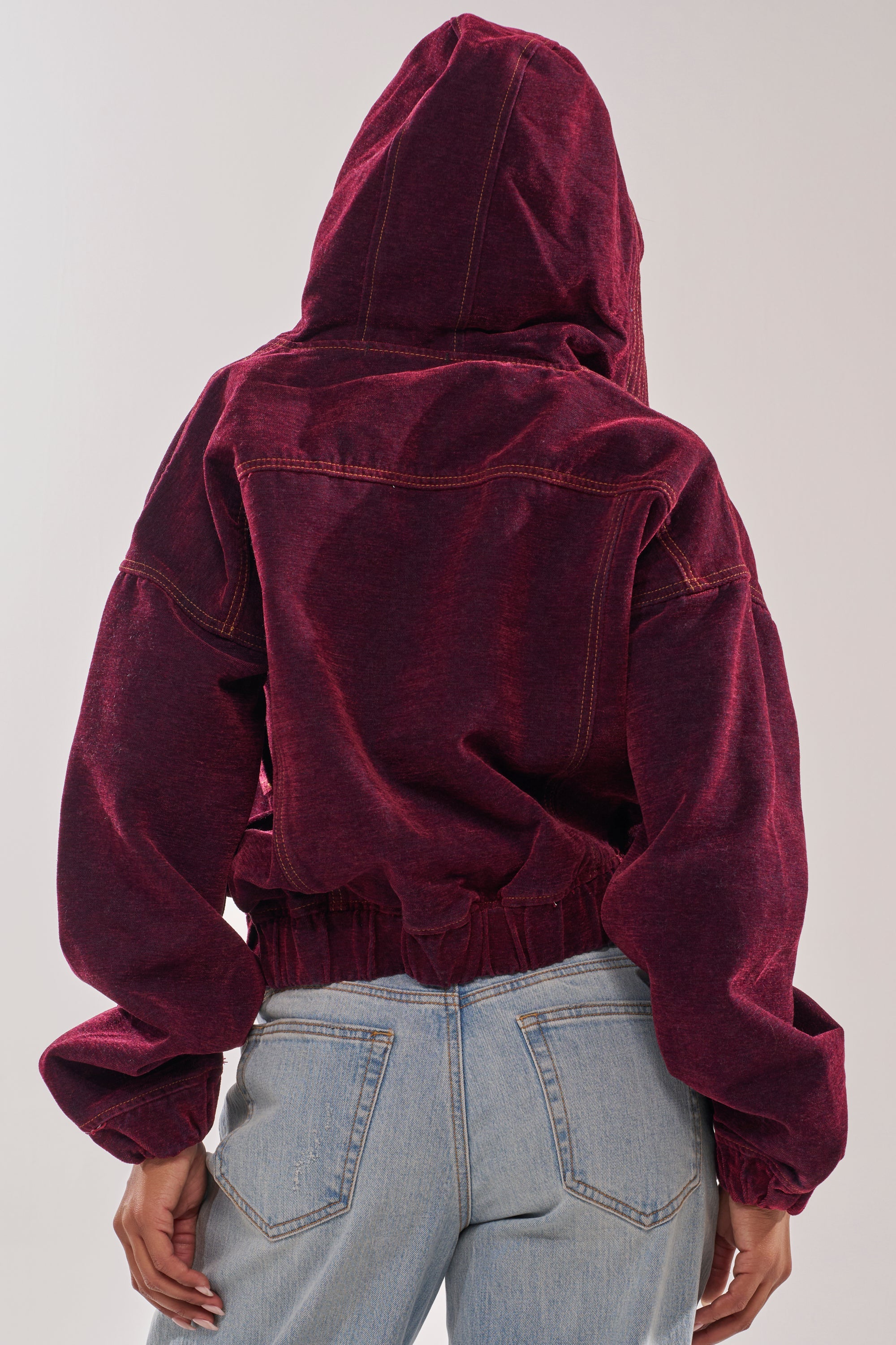 PAYTON VELVET DENIM BOMBER