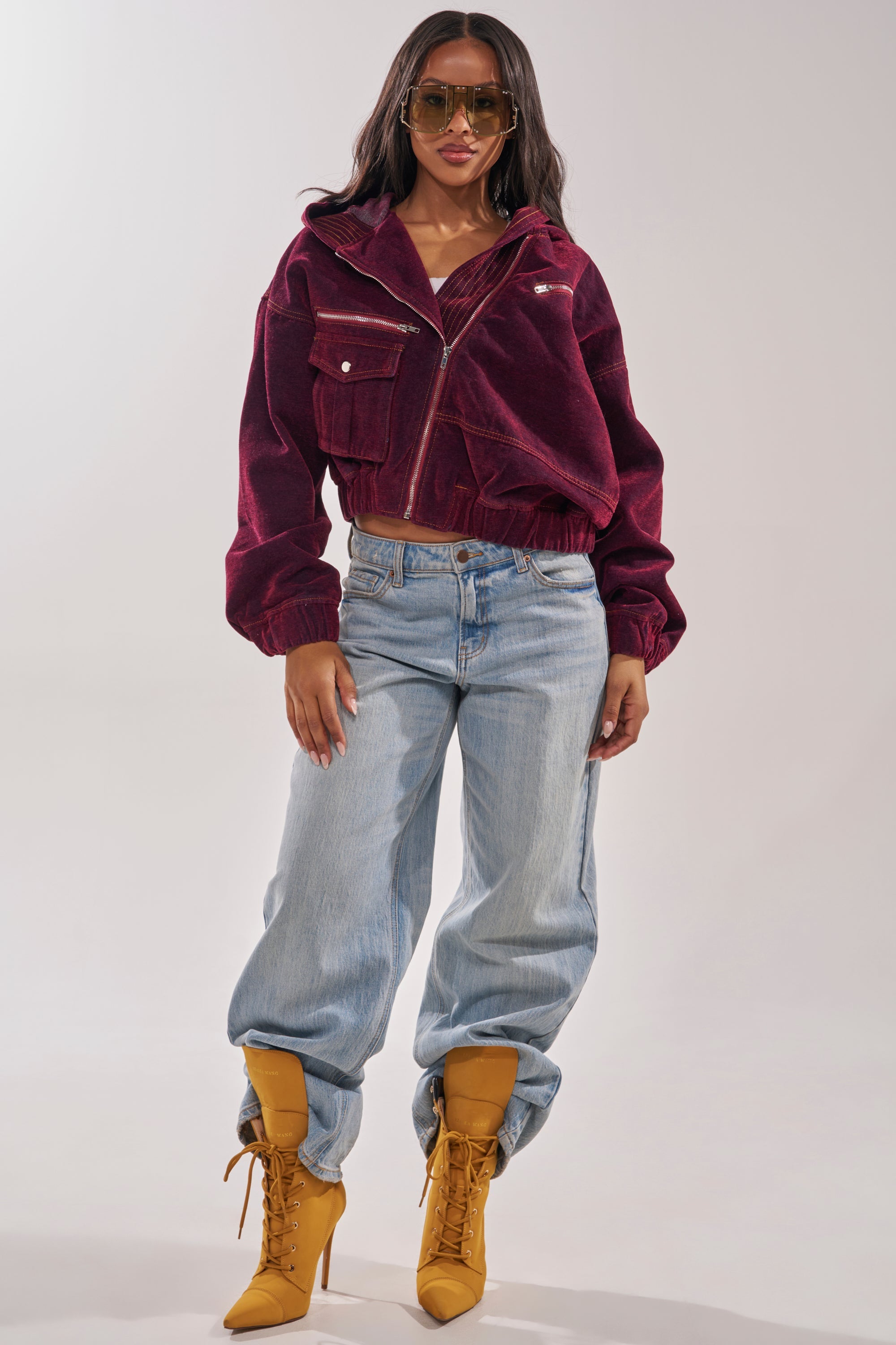 PAYTON VELVET DENIM BOMBER