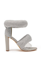 YANIX GREY PUFF SLIP ON SANDAL