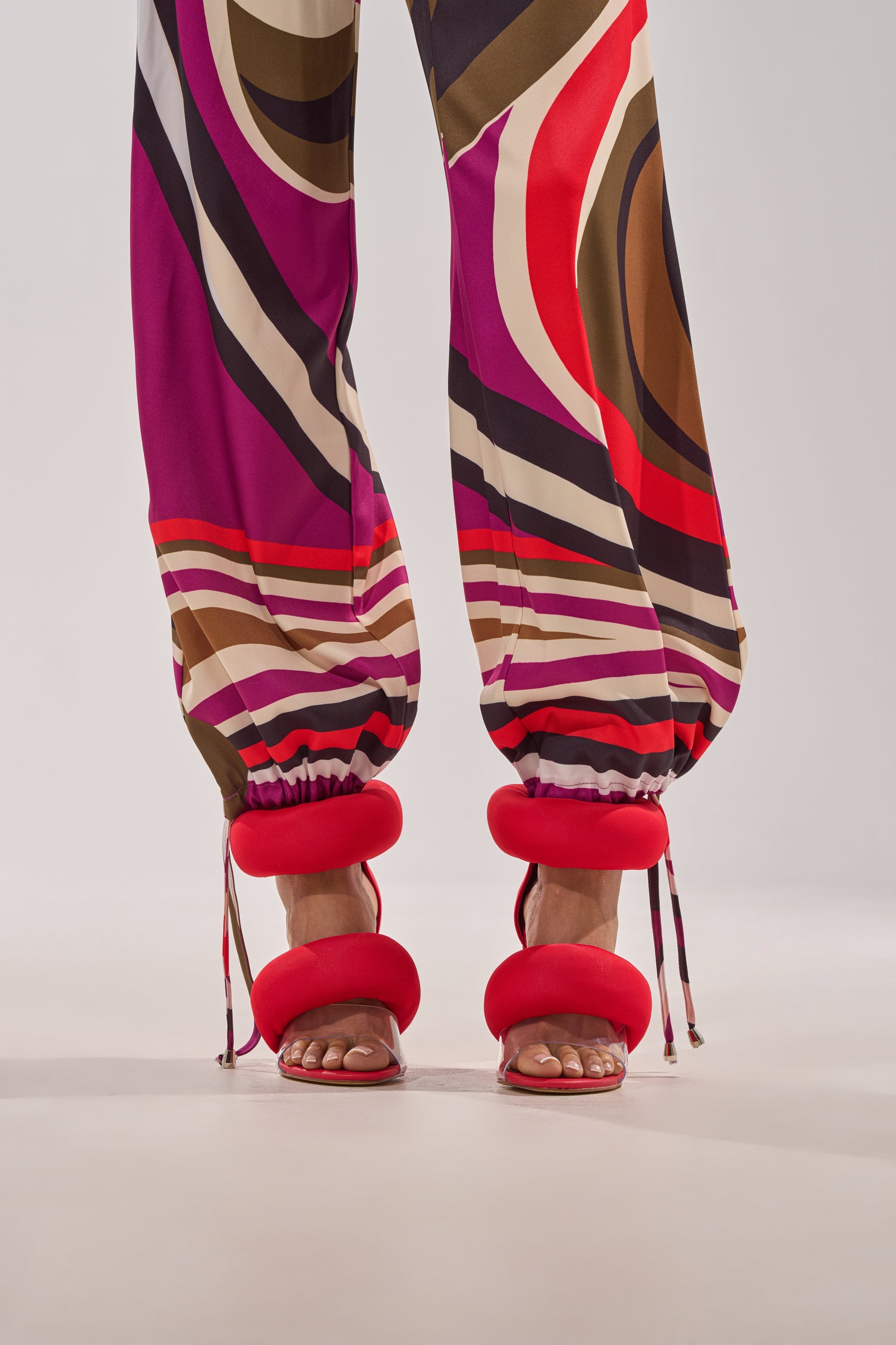 YANIX RED PUFF SLIP ON SANDAL